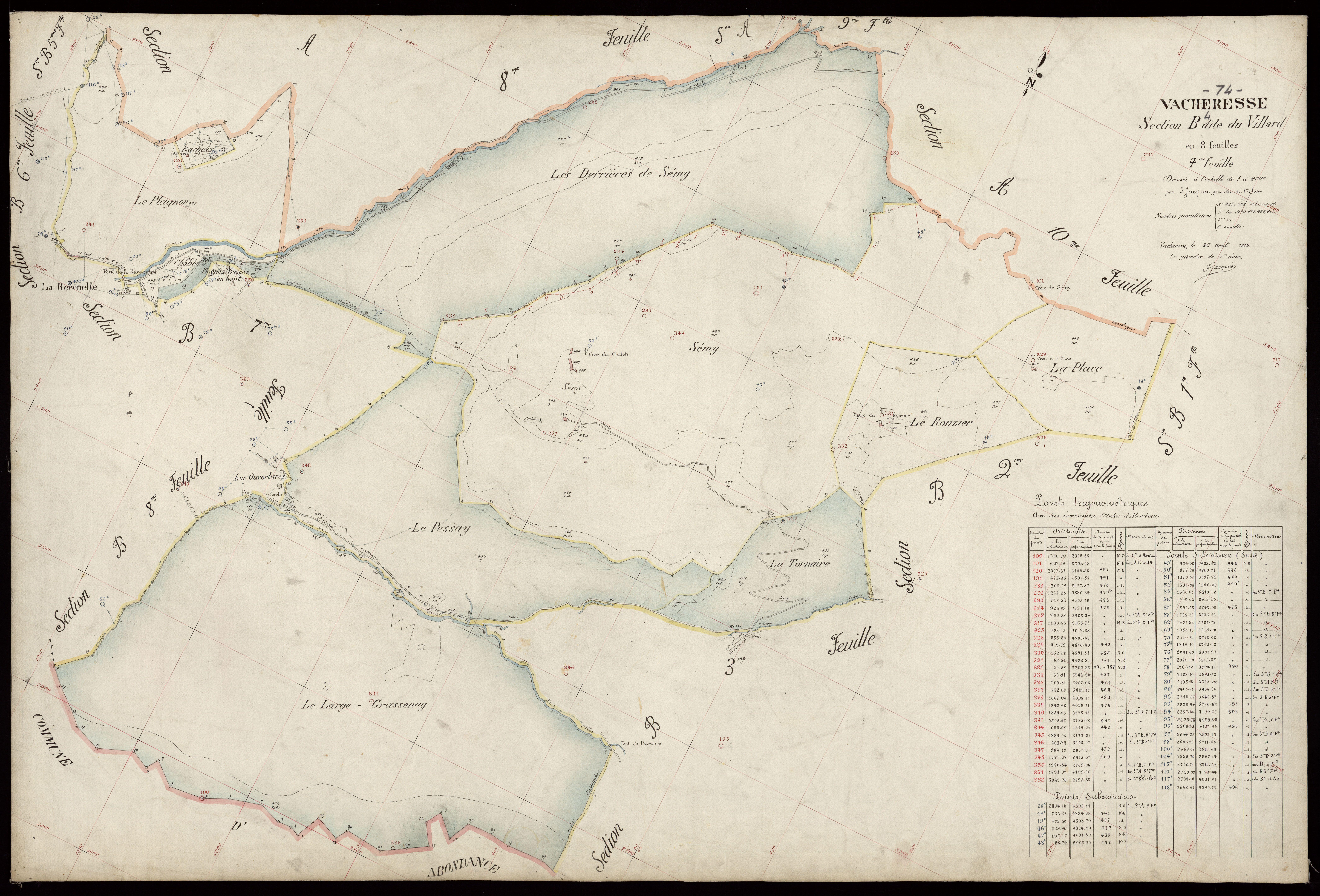 3 P 3 8877 - Feuille n° 5, parcelles n° 506 à 938 - 25 août 1919