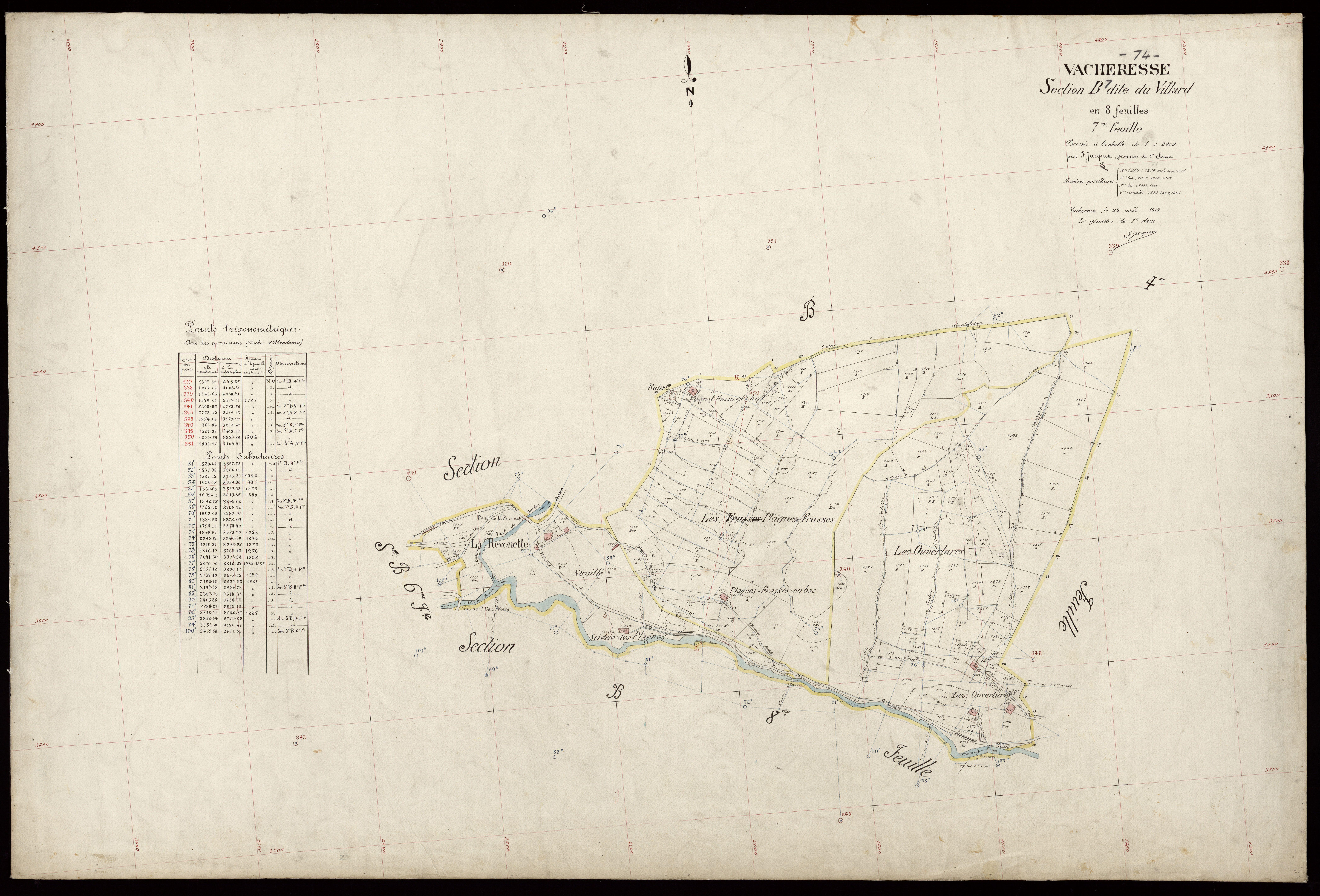 3 P 3 8880 - Feuille n° 8, parcelles n° 1397 à 1612 - 25 août 1919