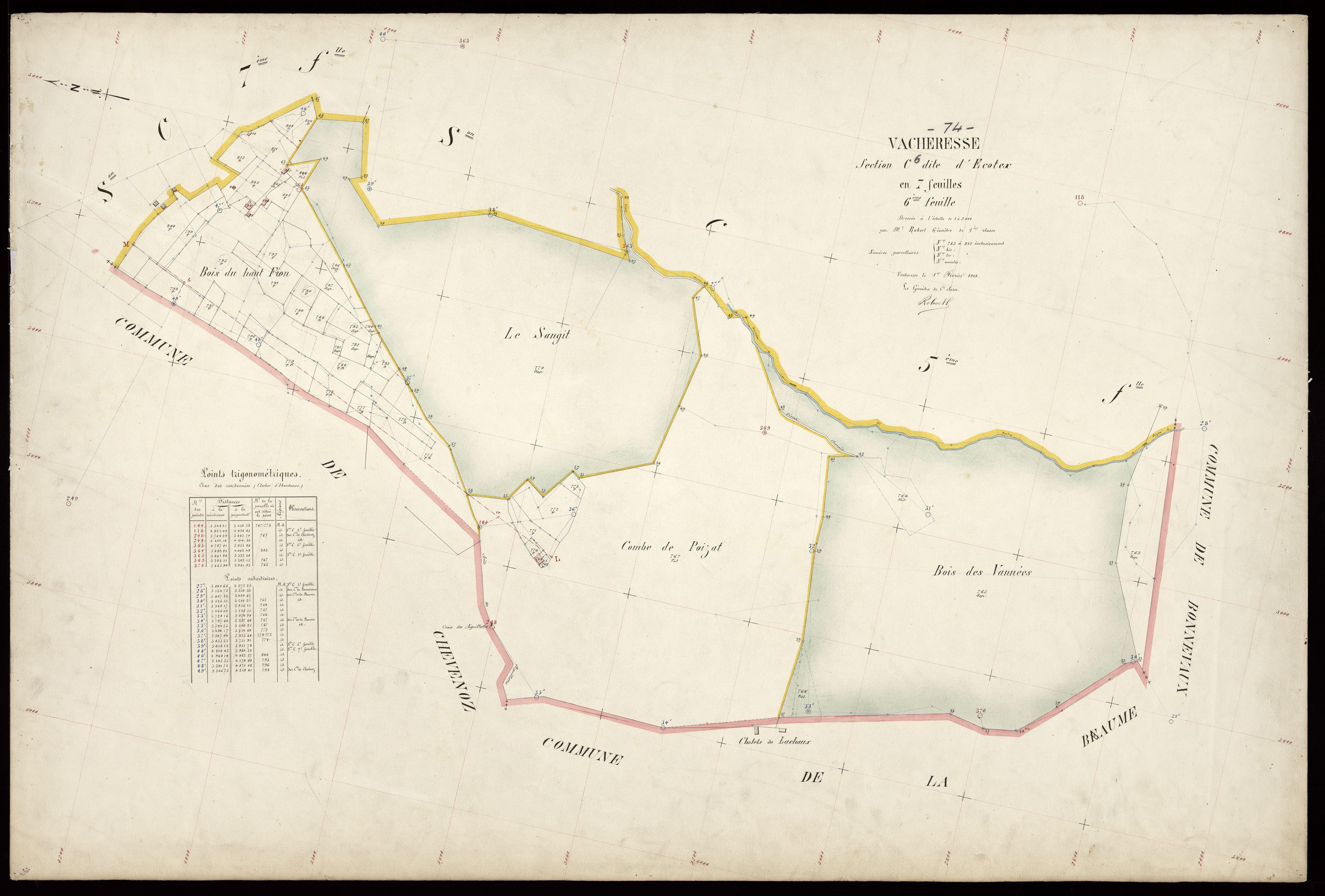 3 P 3 8887 - Feuille n° 7, parcelles n° 813 à 996 - 1er février 1919