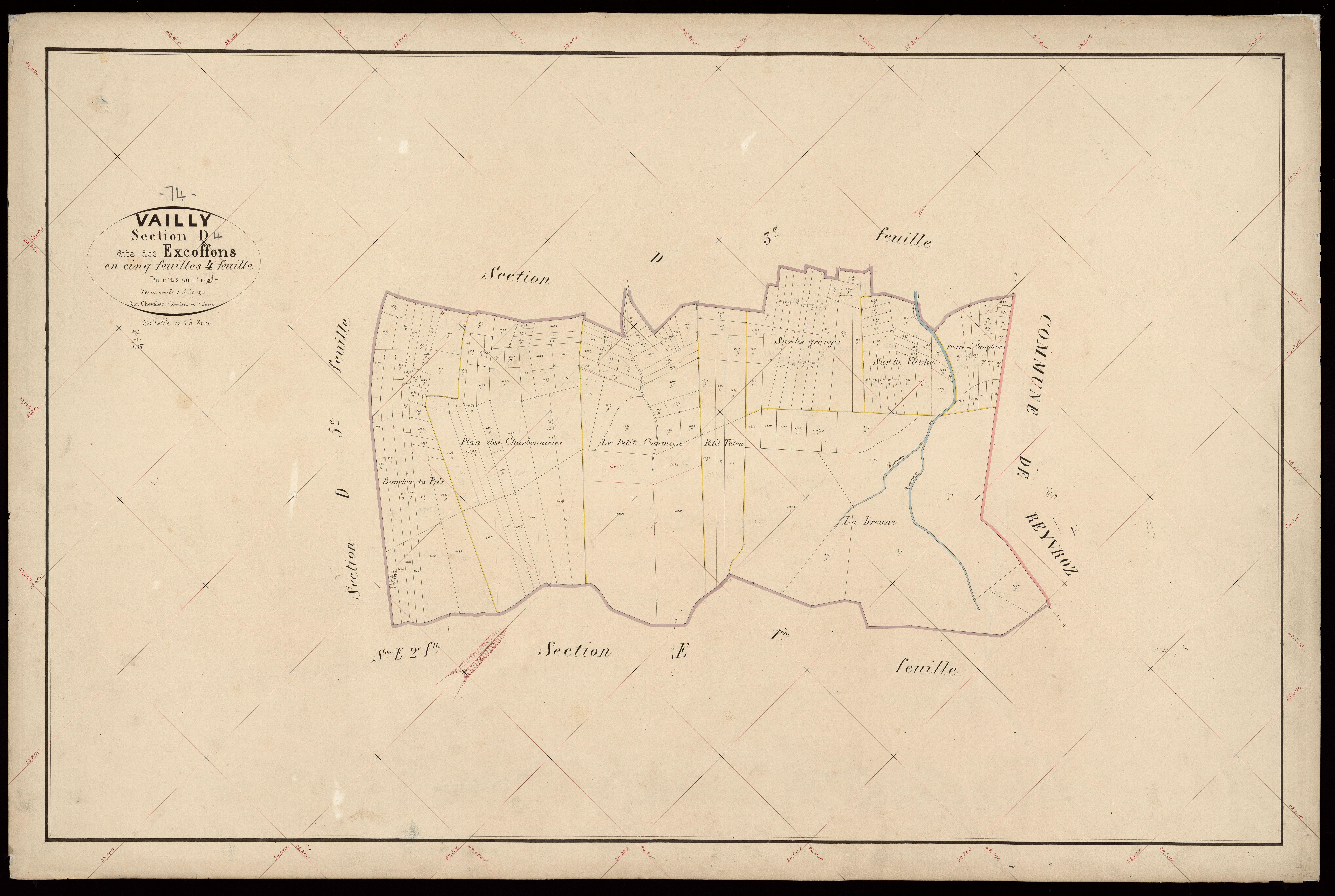 3 P 3 8904 - Feuille n° 5, parcelles n° 1493 à 2064 - 1er septembre 1874