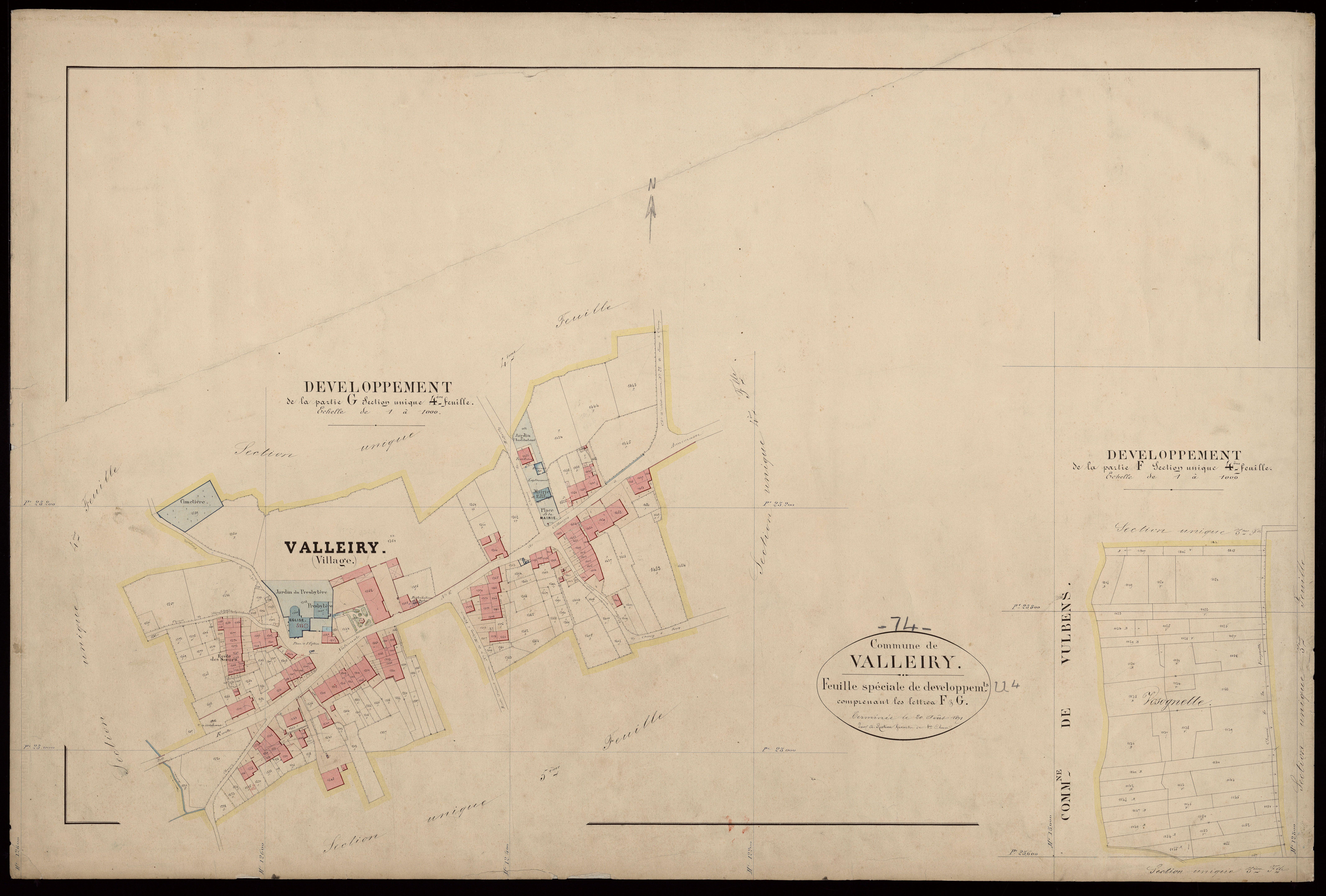 3 P 3 8923 - Feuille n° 5, parcelles n° 1510 à 1980 - 20 août 1871