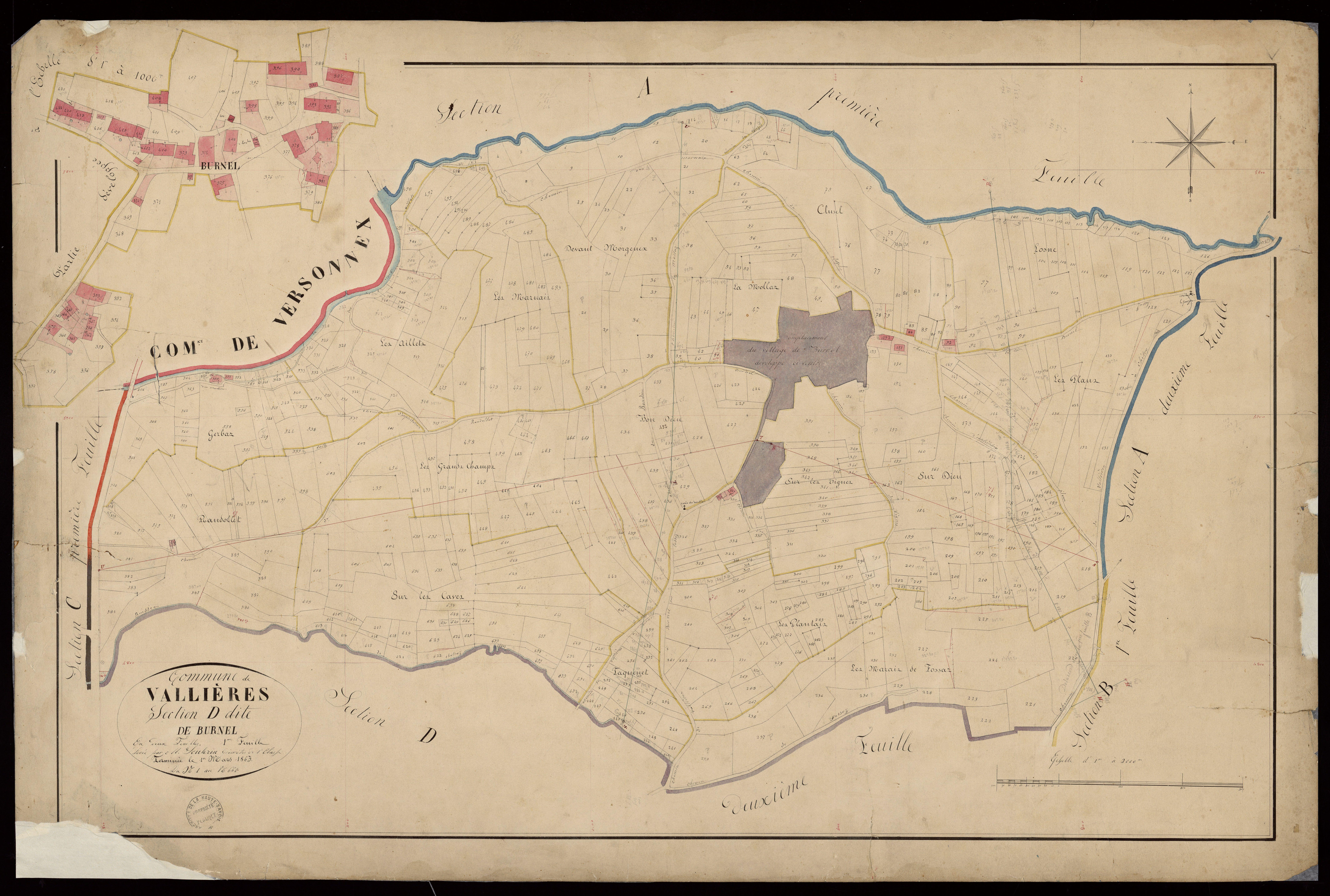 3 P 3 8939 - Feuille n° 2, parcelles n° 661 à 985 - 1er mars 1863