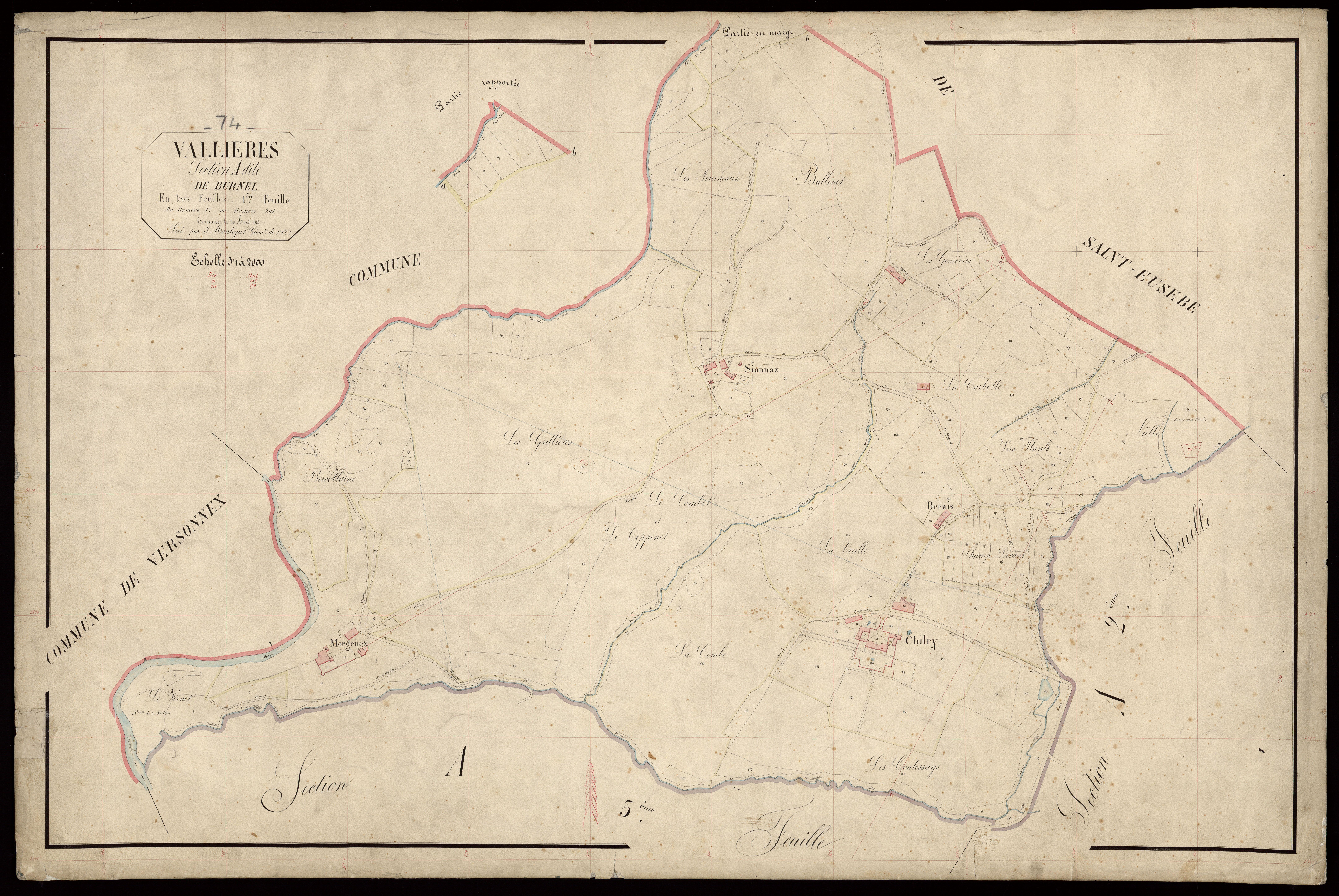 3 P 3 8942 - Feuille n° 2, parcelles n° 202 à 601 - 20 avril 1866