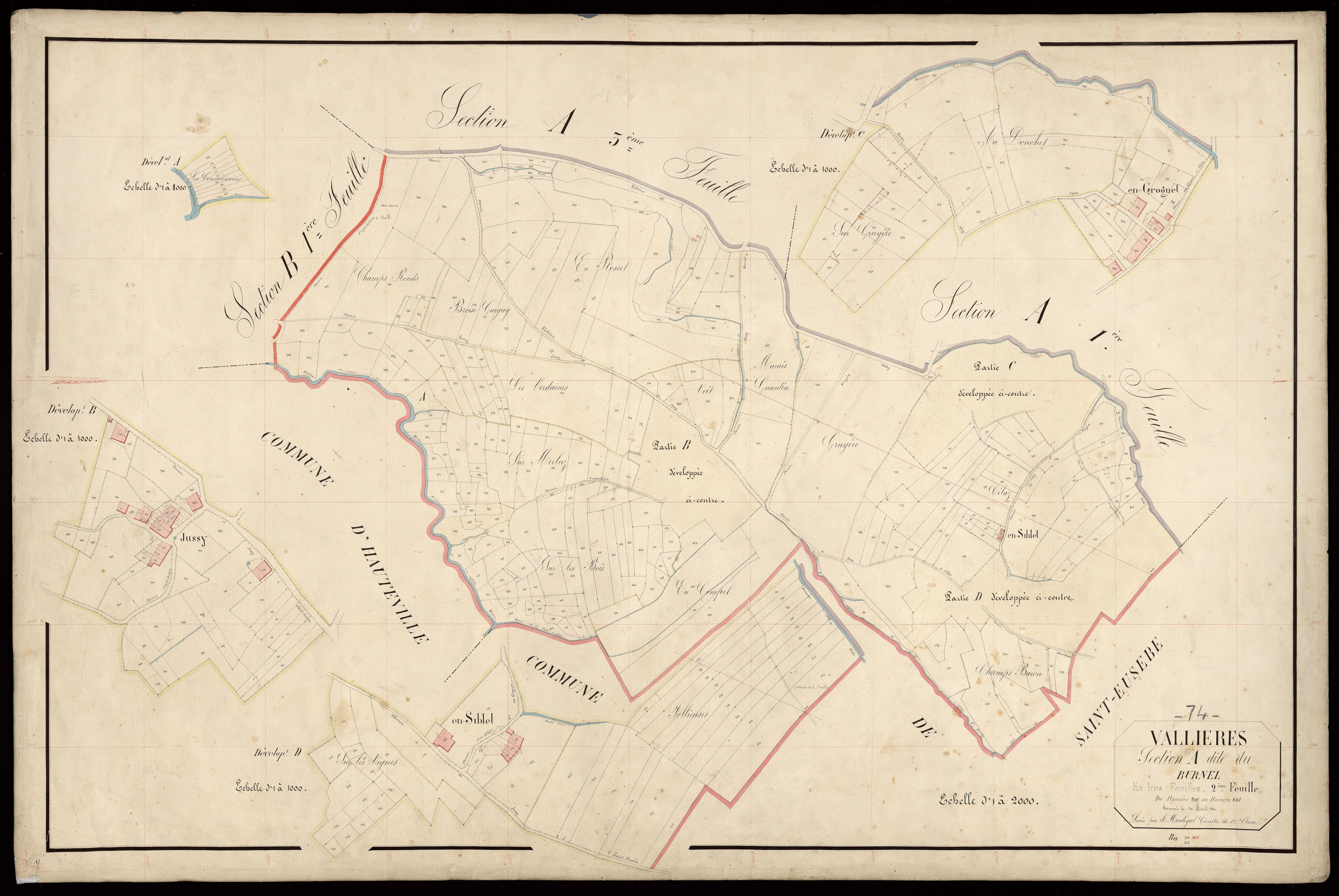 3 P 3 8943 - Feuille n° 3, parcelles n° 602 à 1275 - 20 avril 1866