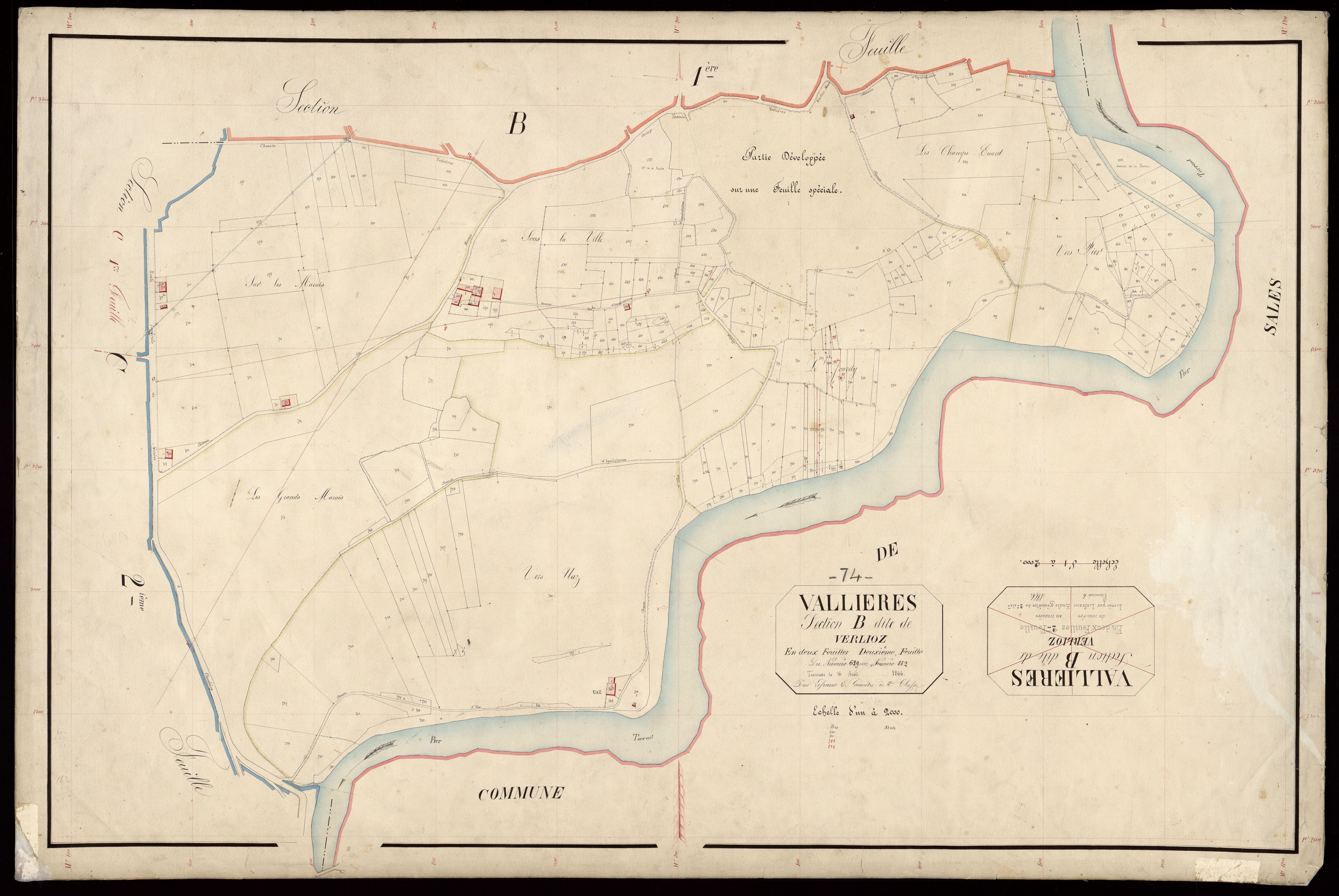 3 P 3 8947 - Feuille n° 2 bis, parcelles n° 444 à 628 -