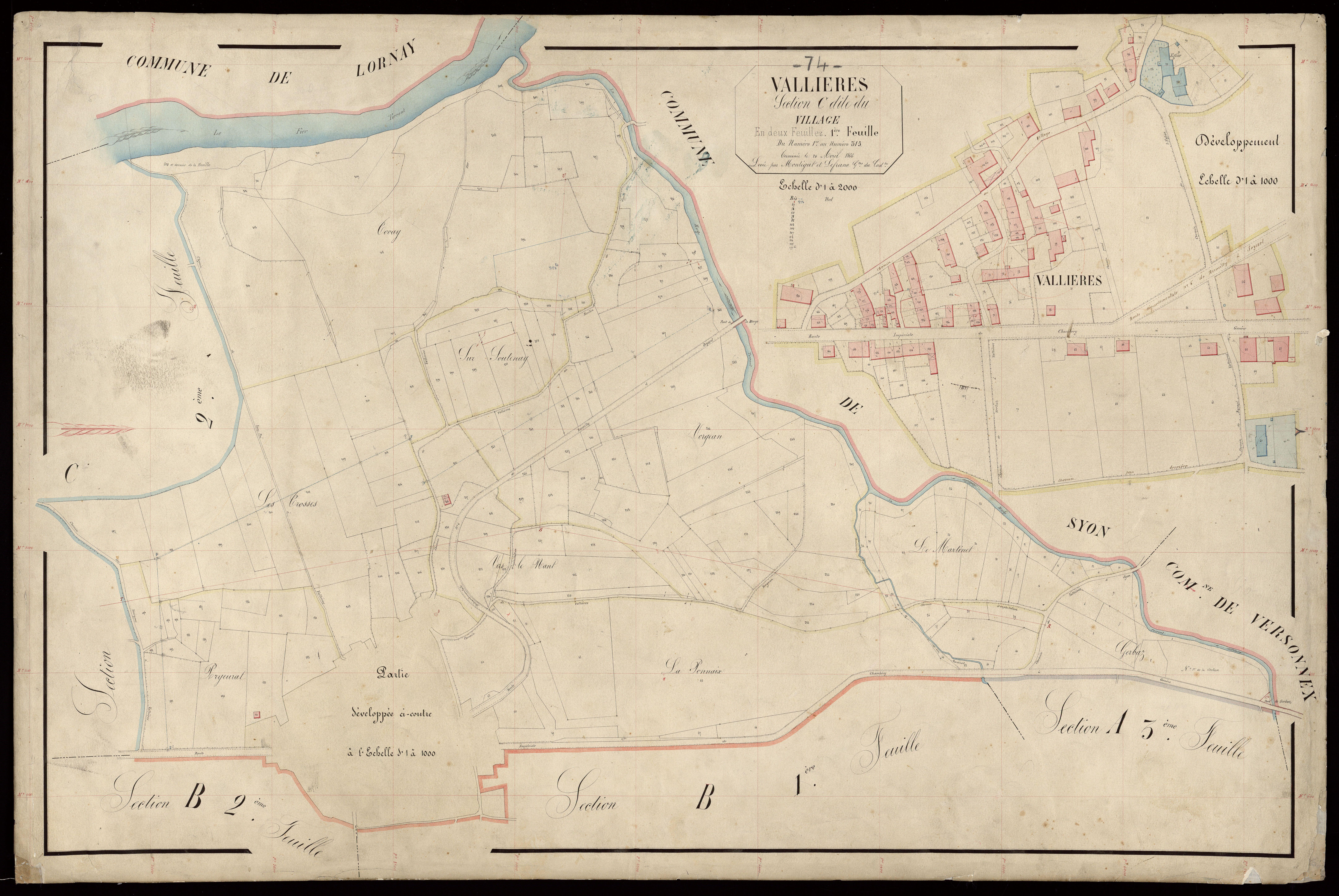 3 P 3 8949 - Feuille n° 2, parcelles n° 516 à 600 - 20 avril 1866