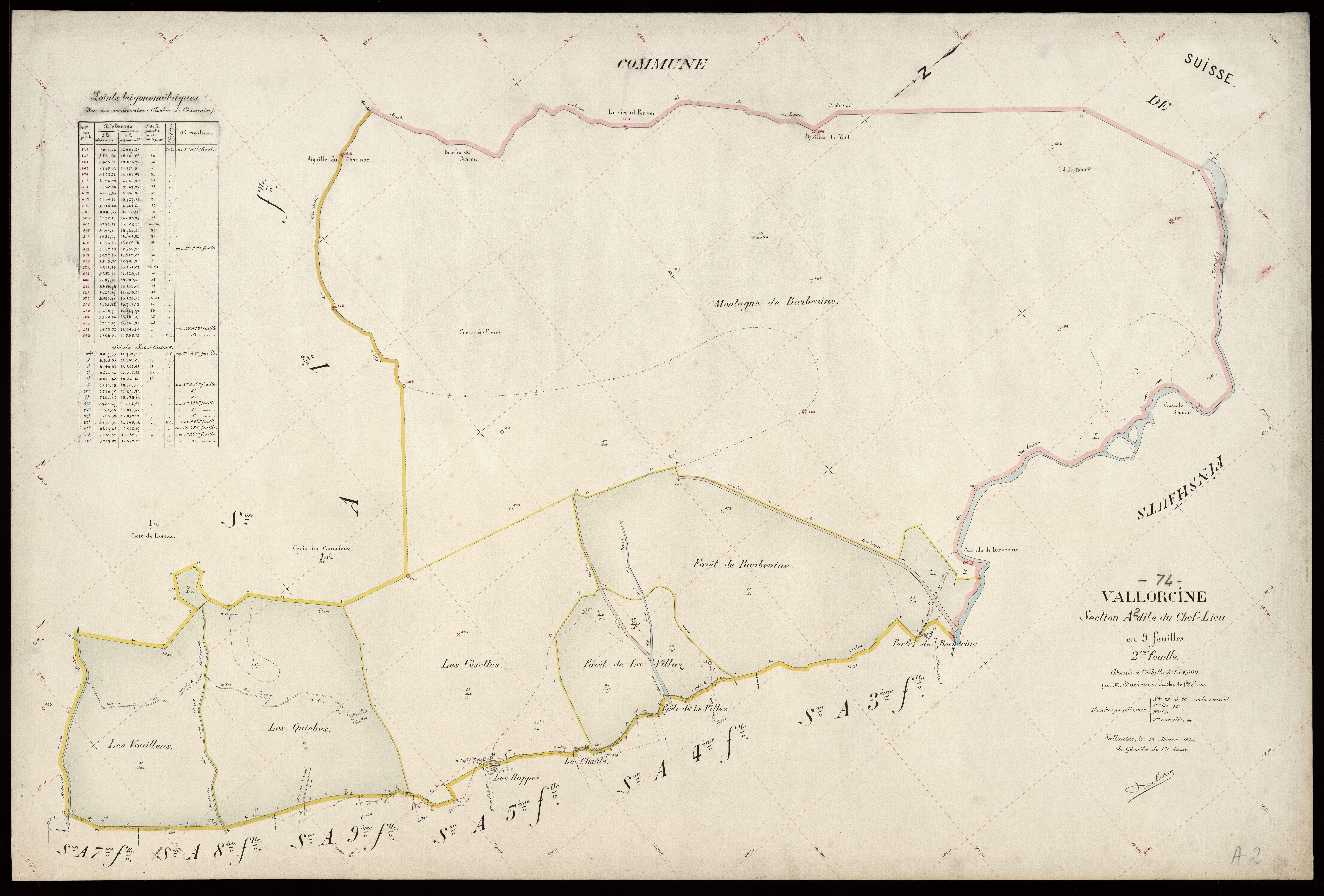 3 P 3 8954 - Feuille n° 3, parcelles n° 47 à 543 - 15 mars 1922