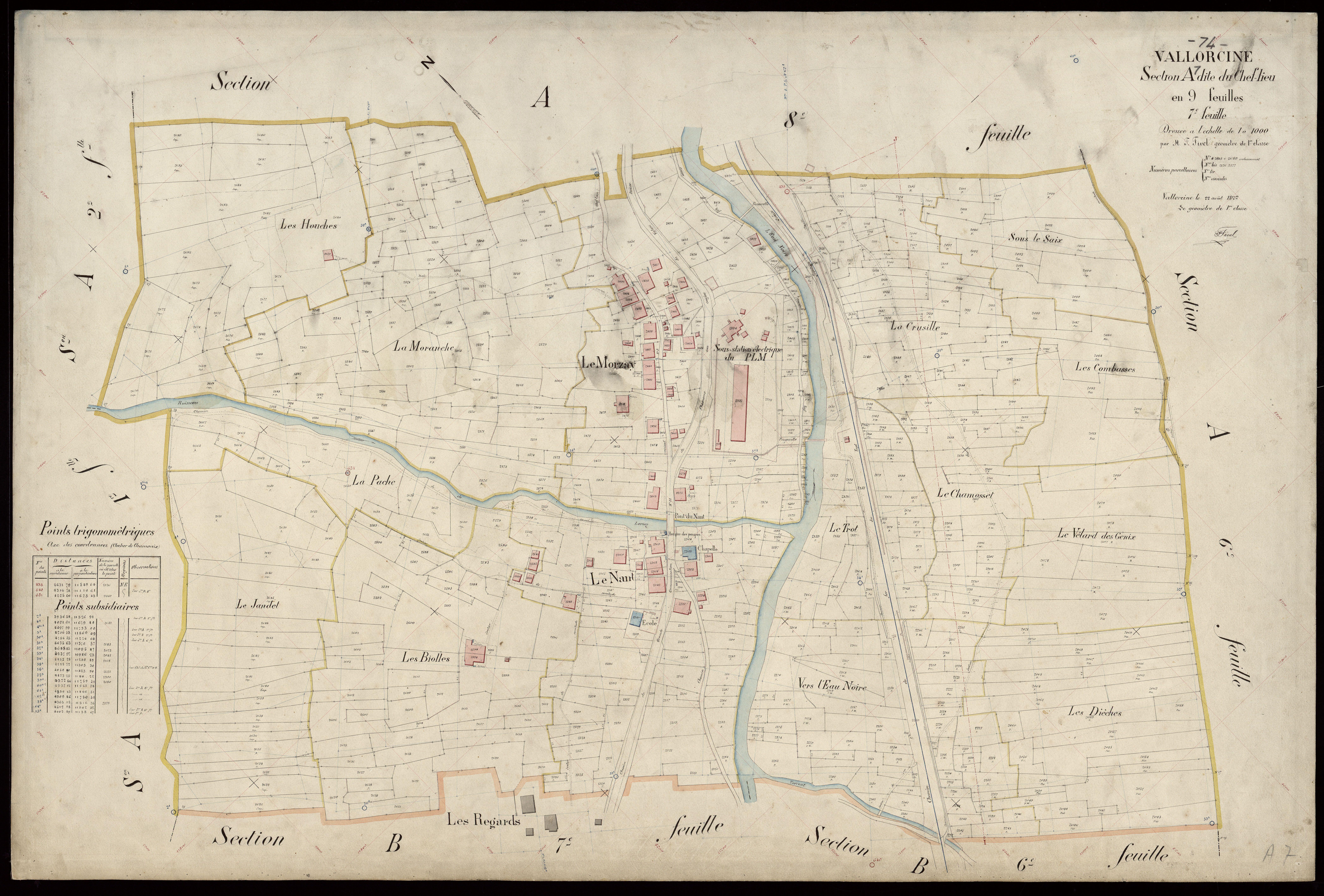 3 P 3 8959 - Feuille n° 8, parcelles n° 2690 à 3219 - 22 août 1922