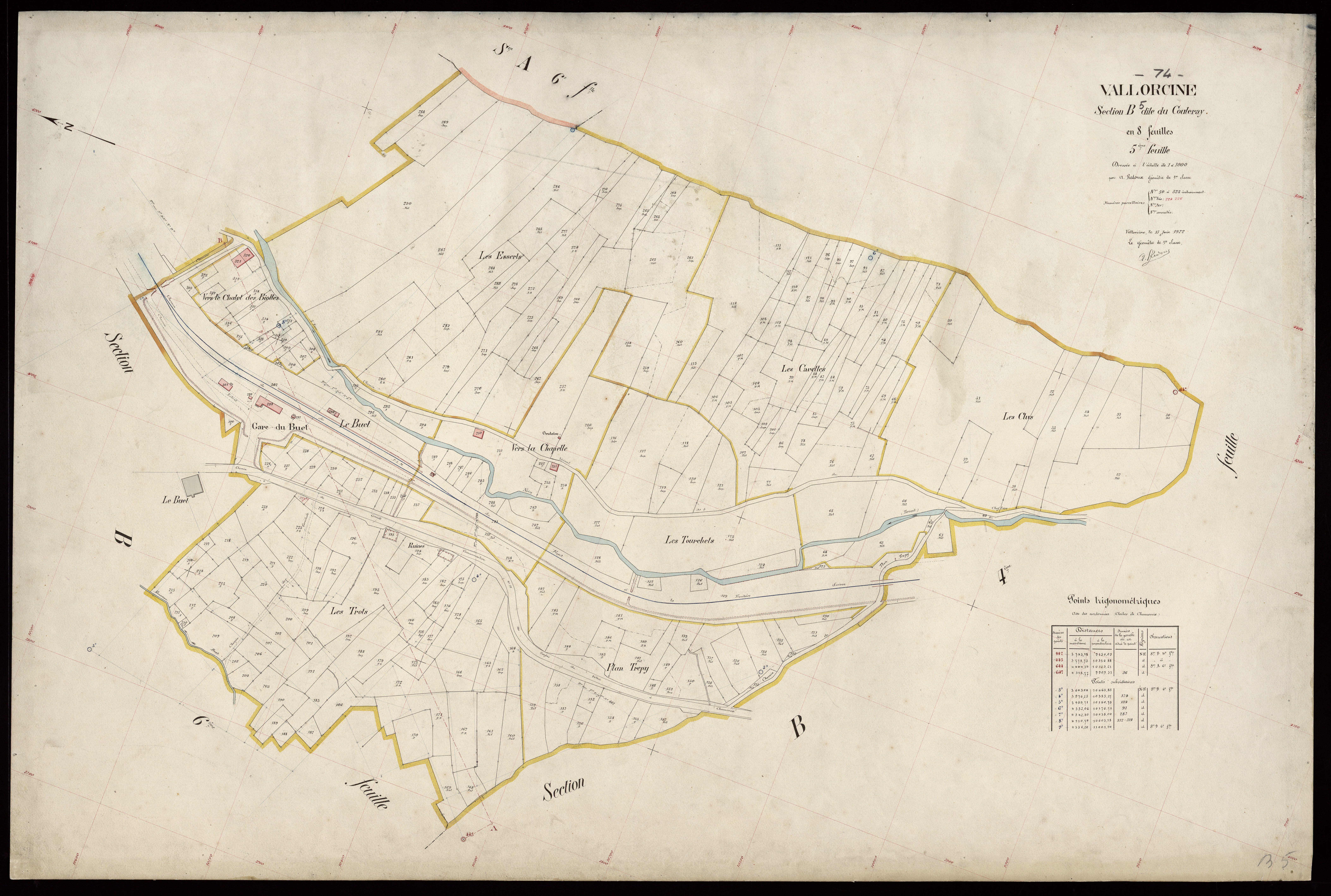 3 P 3 8966 - Feuille n° 6, parcelles n° 324 à 984 - 15 juin 1922