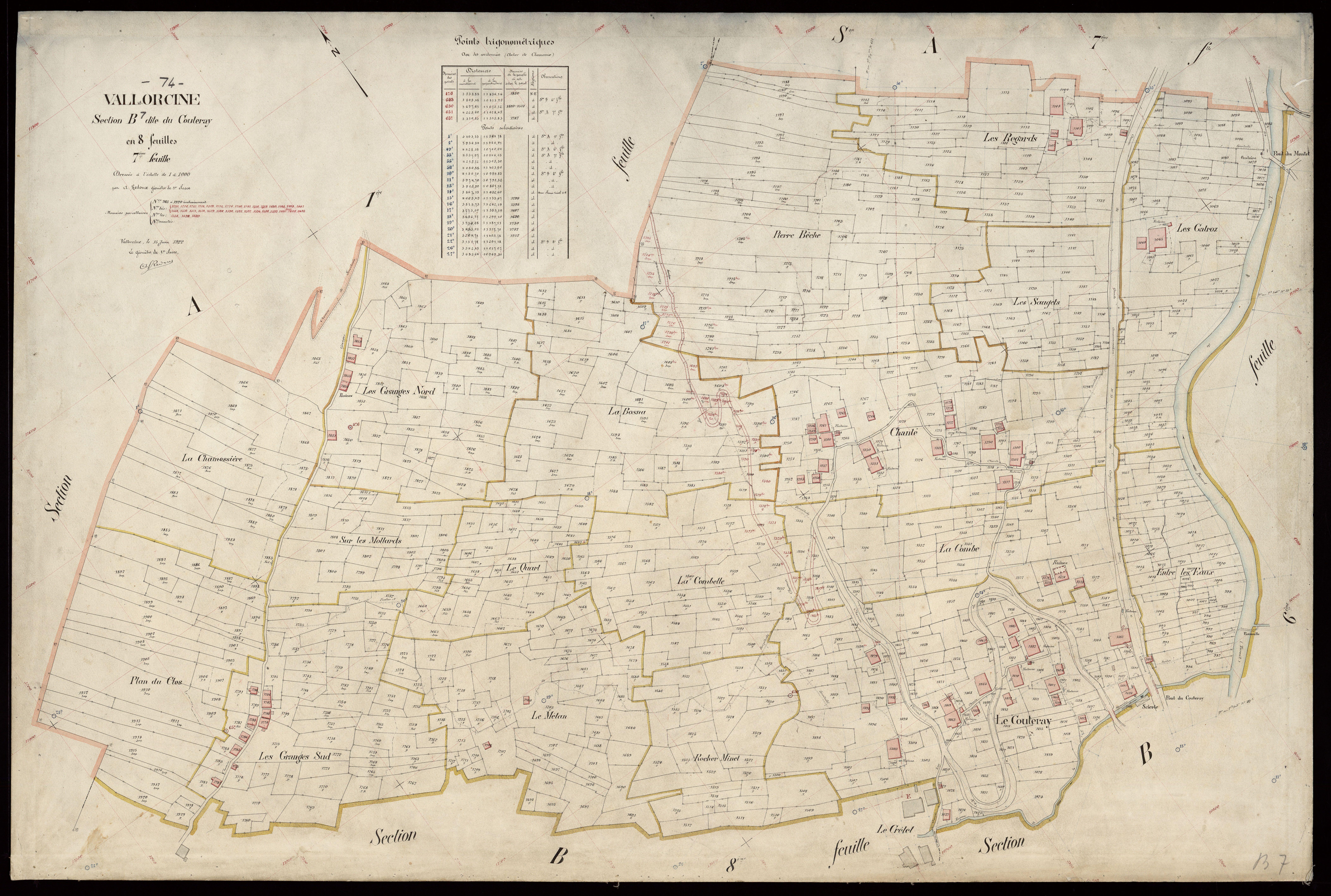 3 P 3 8968 - Feuille n° 8, parcelles n° 1921 à 2456 - 15 juin 1922