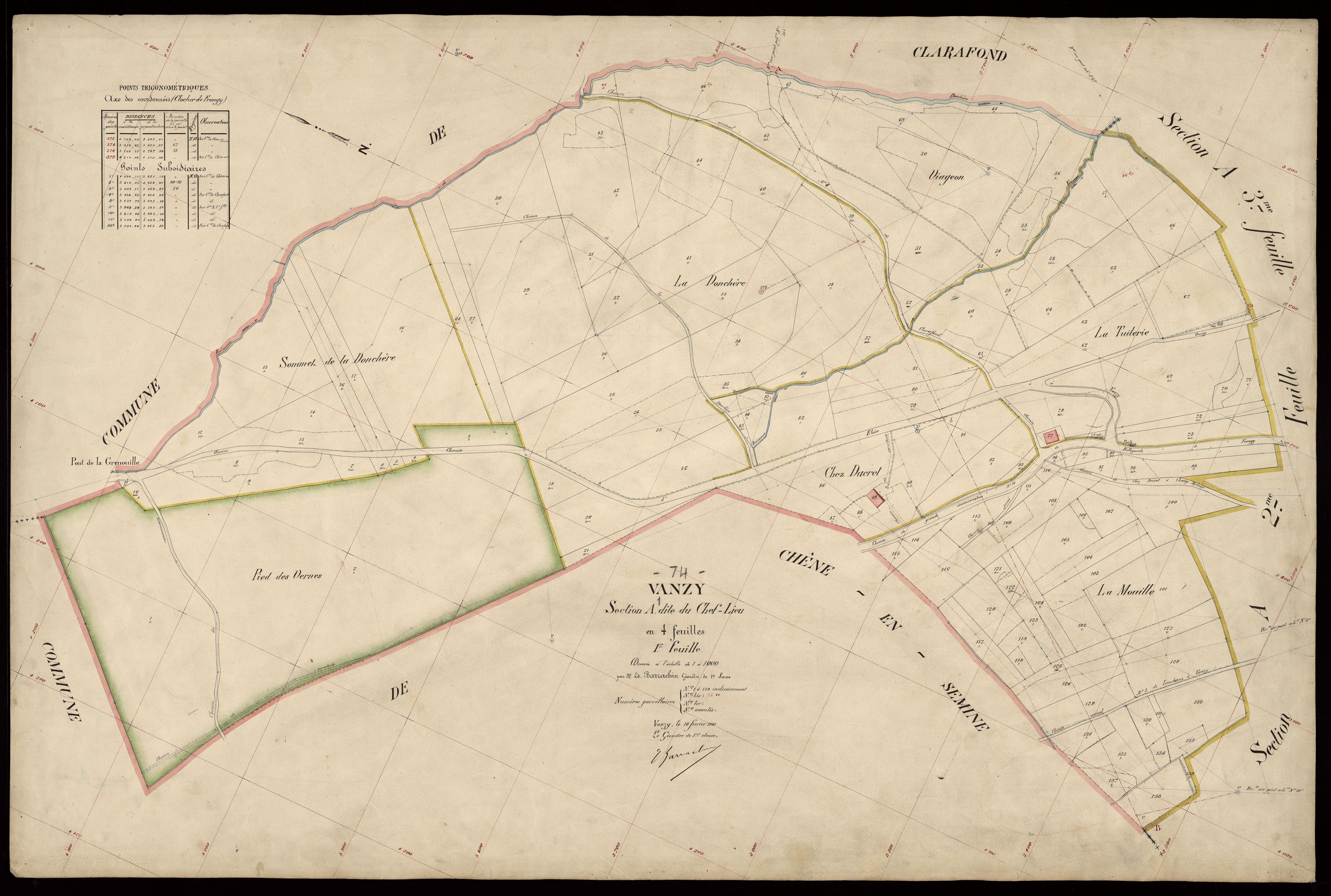3 P 3 8971 - Feuille n° 2, parcelles n° 140 à 477 - 10 février 1908