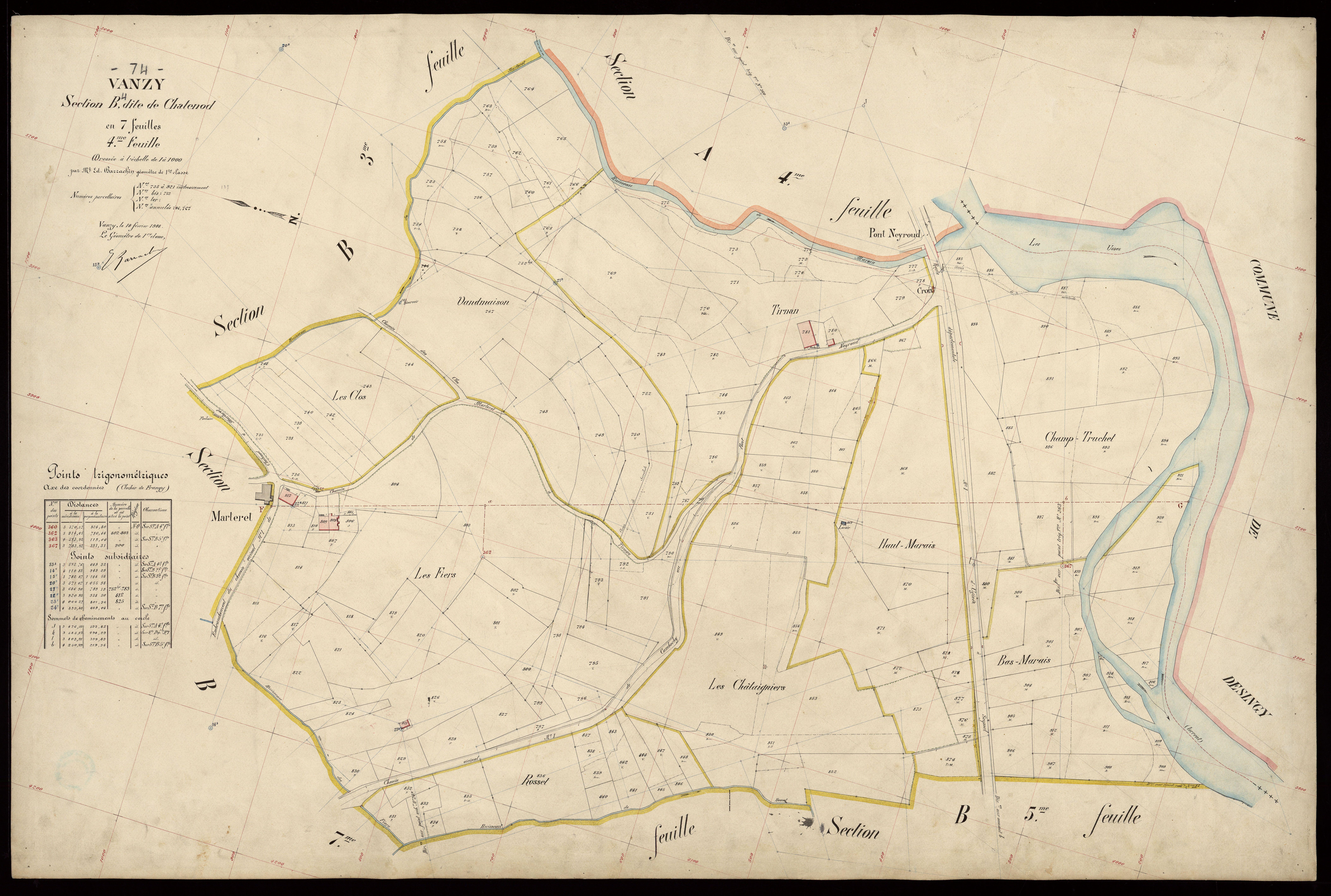 3 P 3 8978 - Feuille n° 5, parcelles n° 922 à 1171 - 10 février 1908