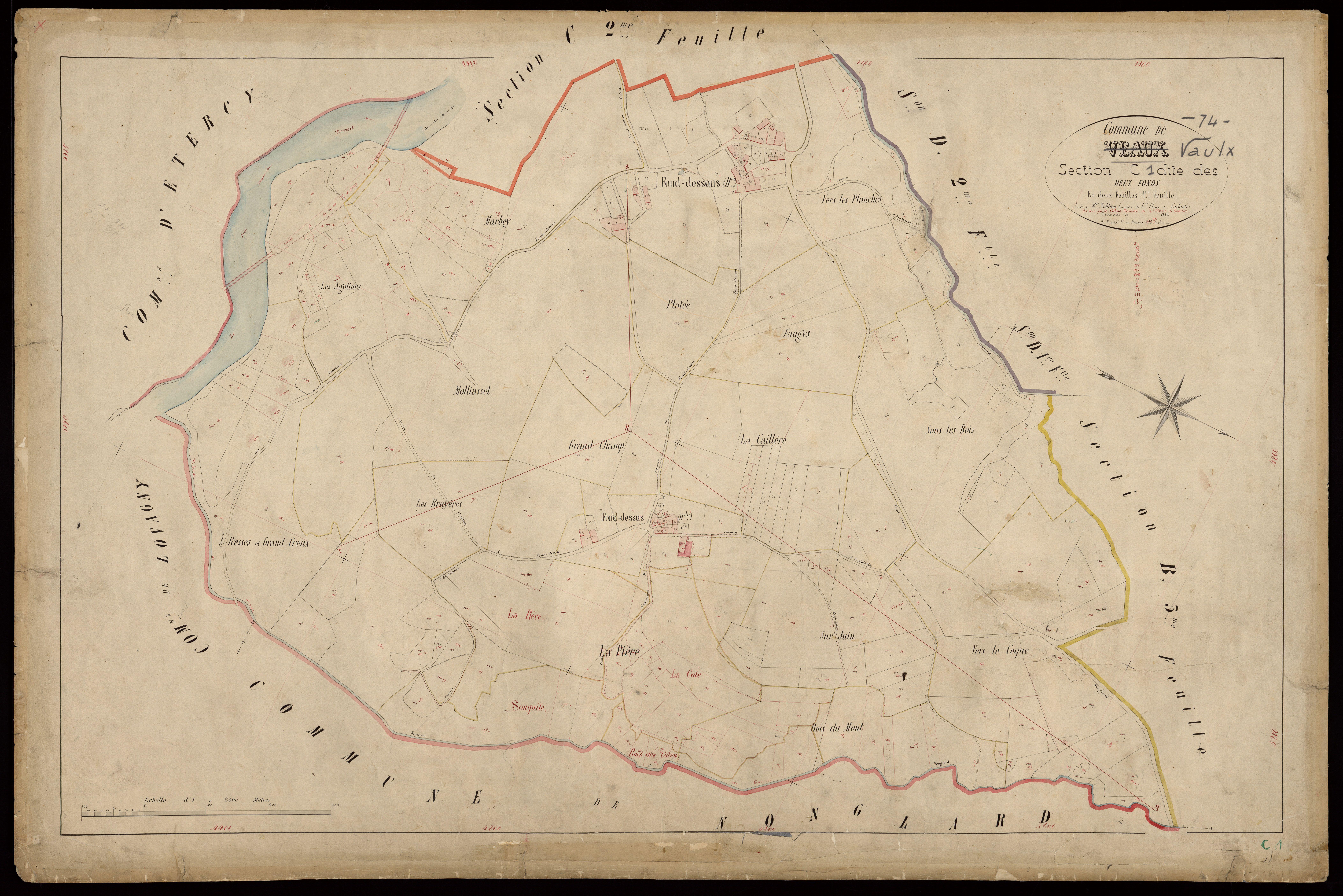 3 P 3 8996 - Feuille n° 2, parcelles n° 238 à 372 - 6 février 1905