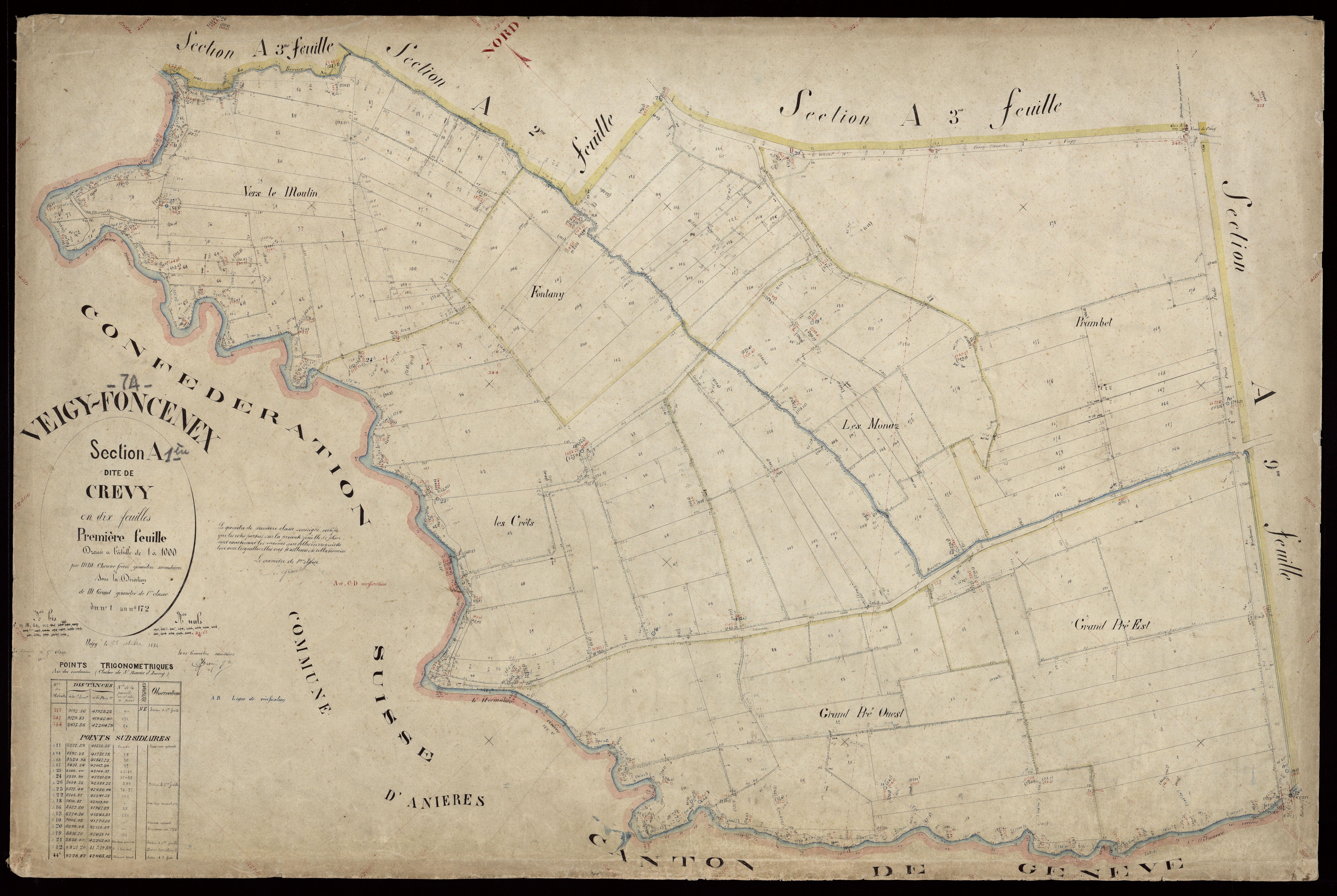 3 P 3 9008 - Feuille n° 2, parcelles n° 173 à 245 - 25 octobre 1884