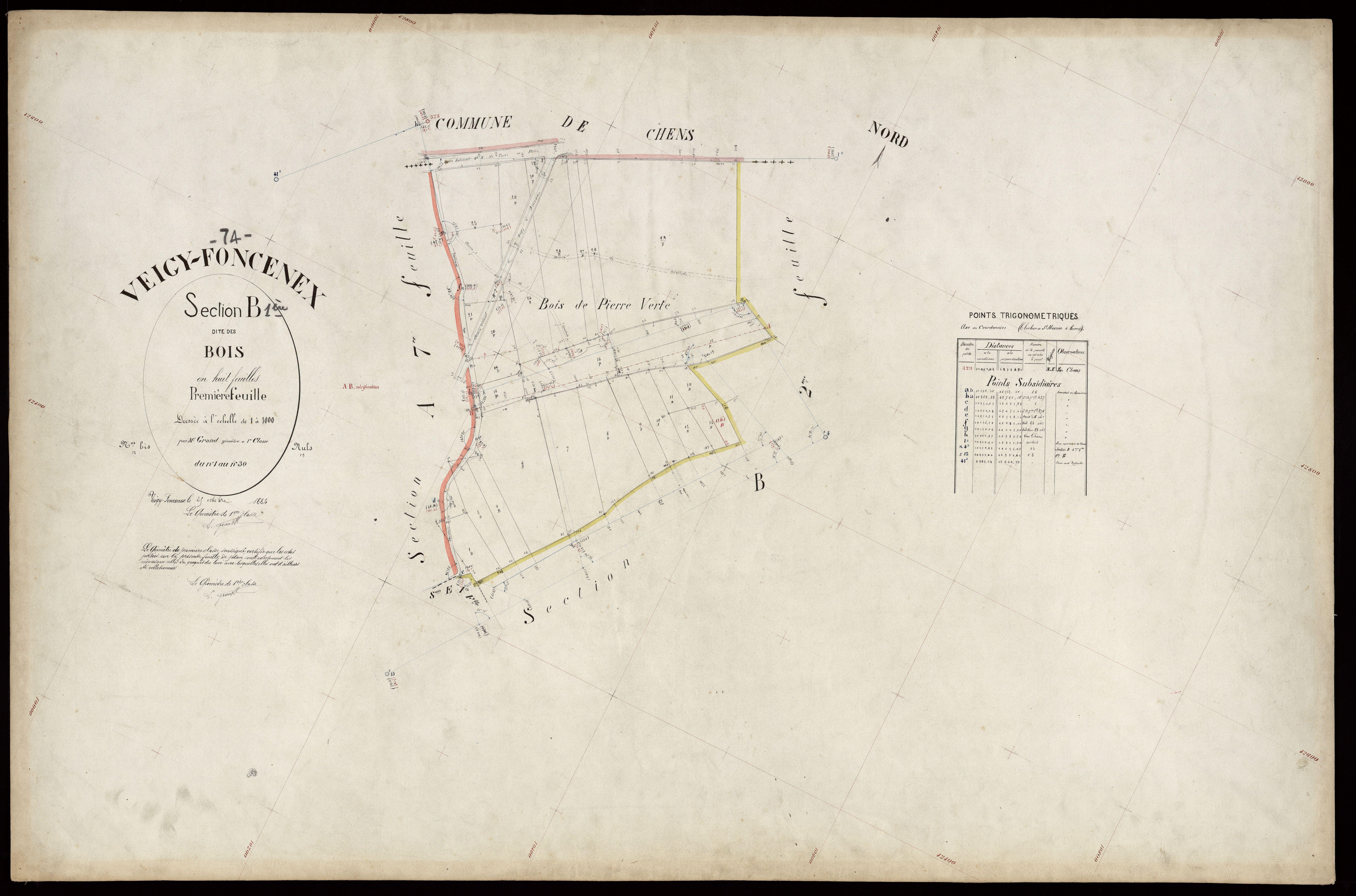 3 P 3 9018 - Feuille n° 2, parcelles n° 31 à 129 - 25 octobre 1884