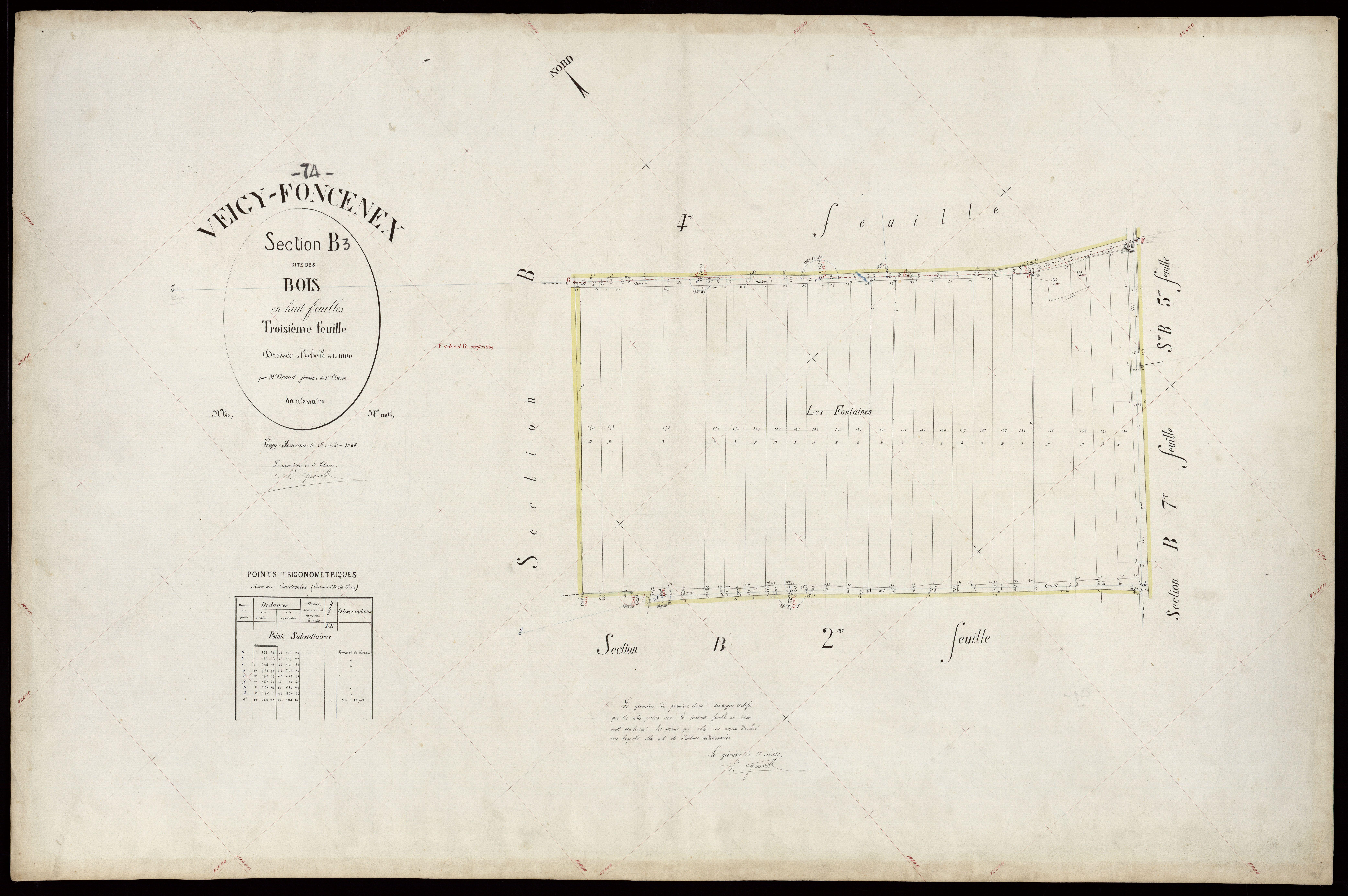 3 P 3 9020 - Feuille n° 4, parcelles n° 155 à 285 - 25 octobre 1884