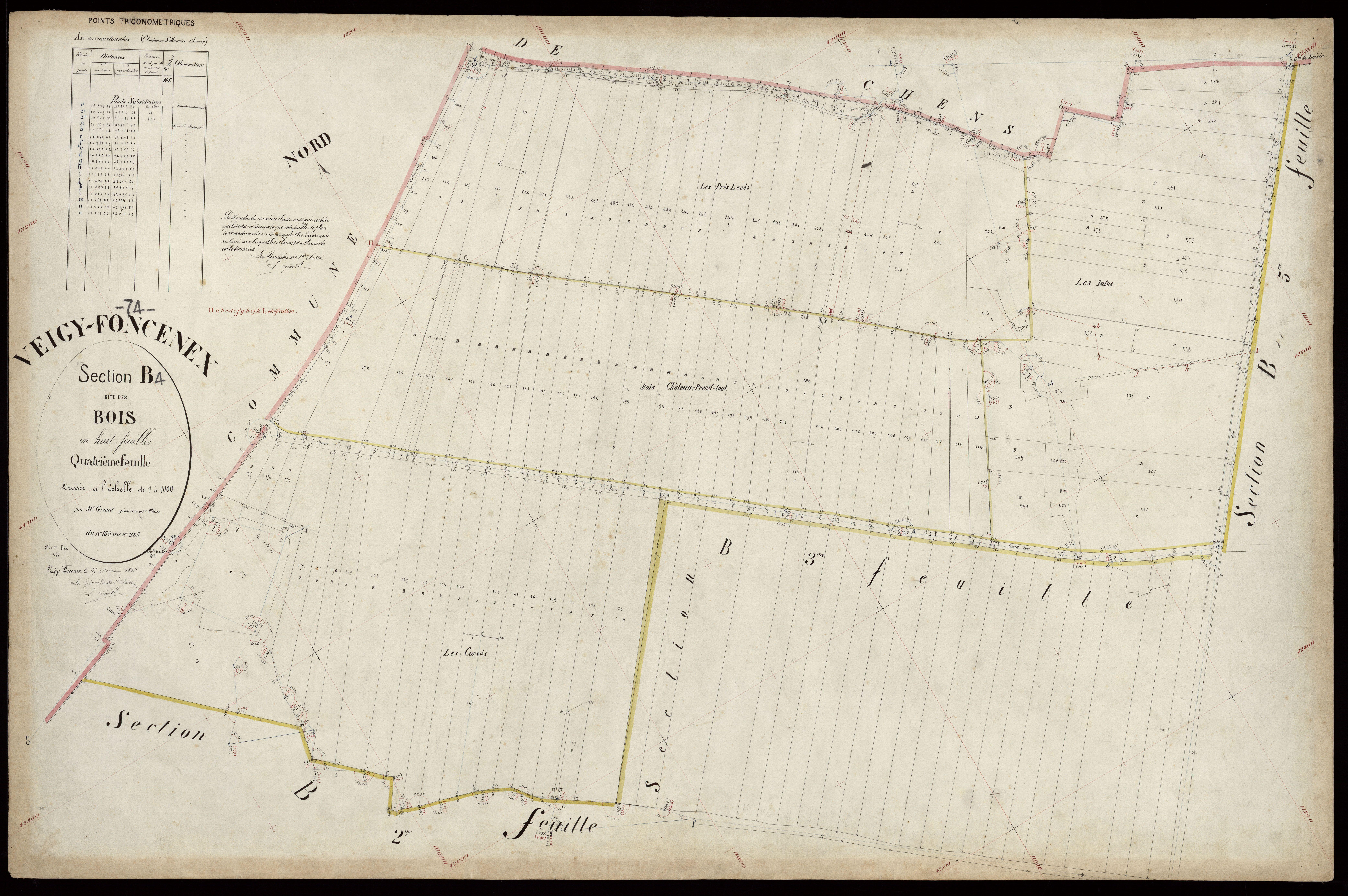3 P 3 9021 - Feuille n° 5, parcelles n° 286 à 436 - 25 octobre 1884