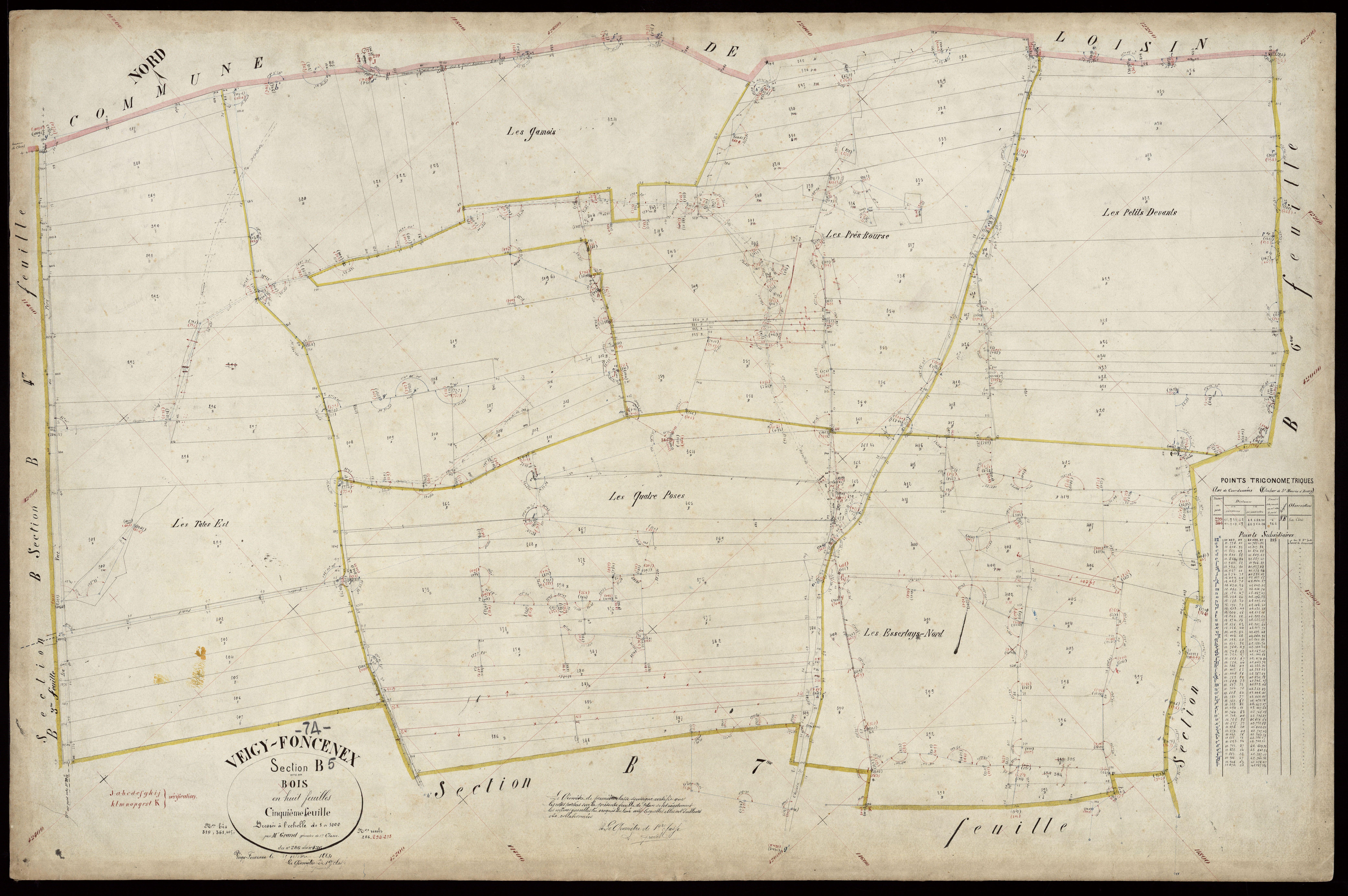 3 P 3 9022 - Feuille n° 6, parcelles n° 437 à 474 - 25 octobre 1884