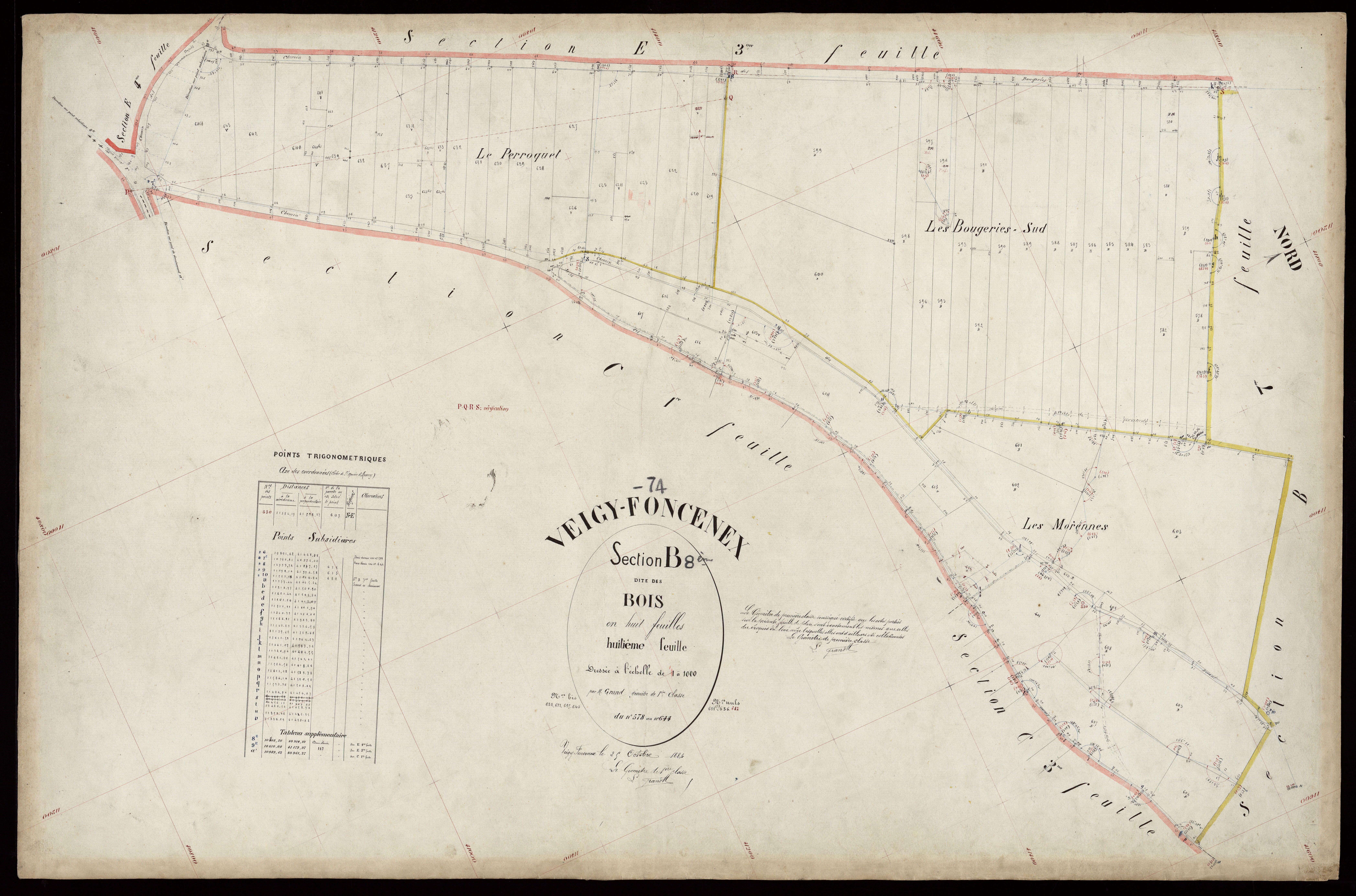Section C : Les Verrières - 1884