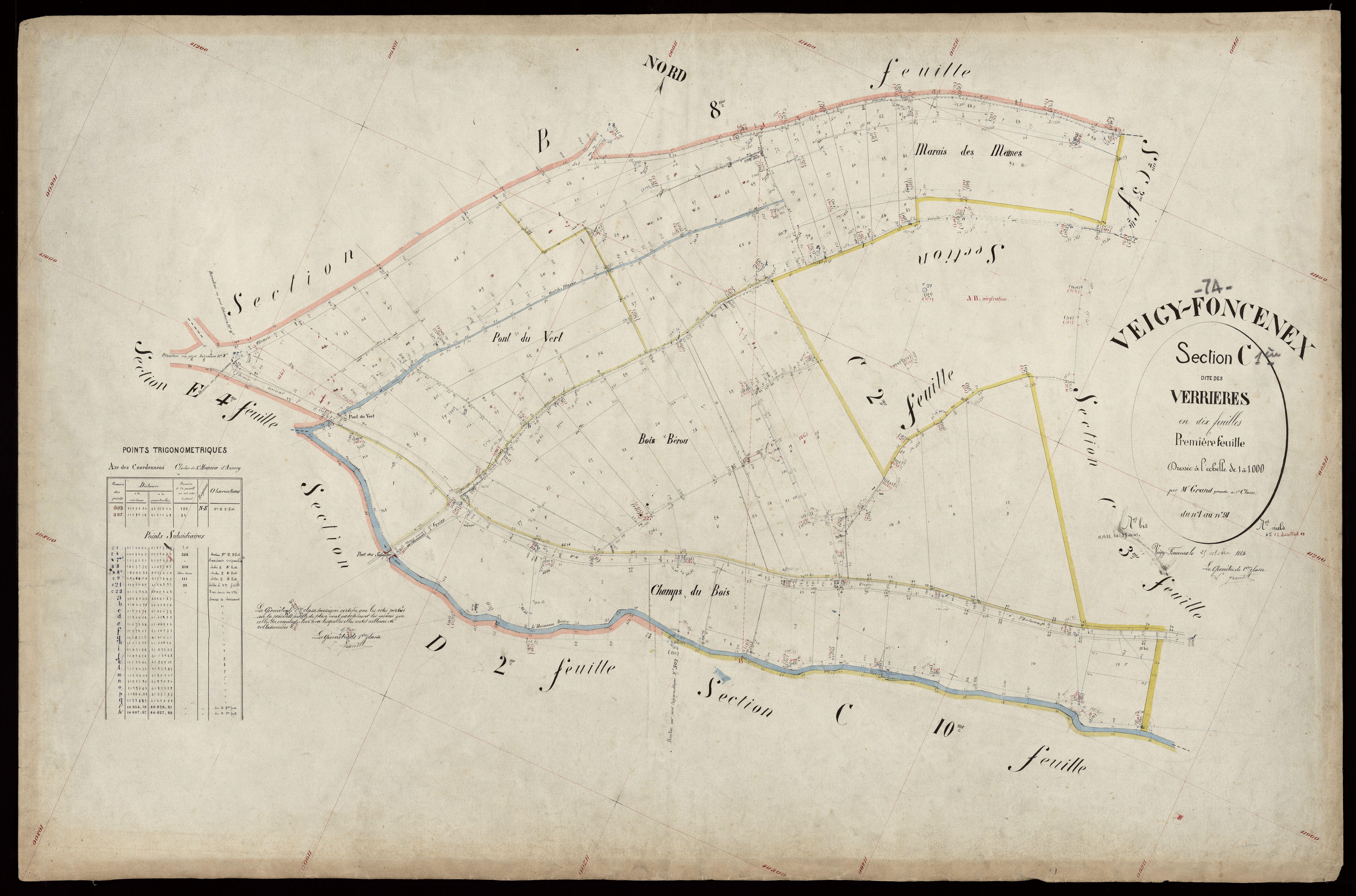 3 P 3 9026 - Feuille n° 2, parcelles n° 92 à 93 - 25 octobre 1884