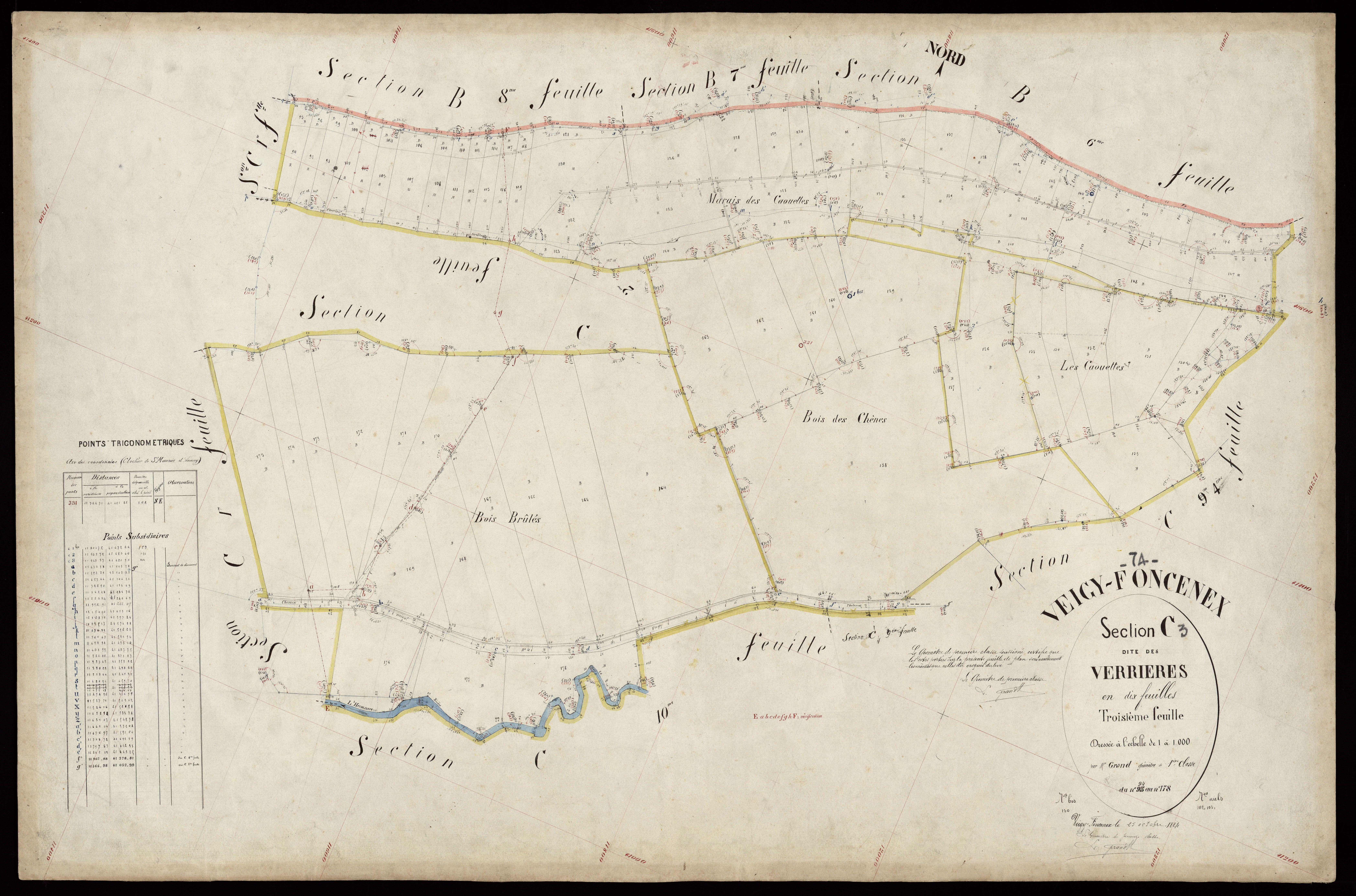 3 P 3 9028 - Feuille n° 4, parcelles n° 179 à 265 - 25 octobre 1884
