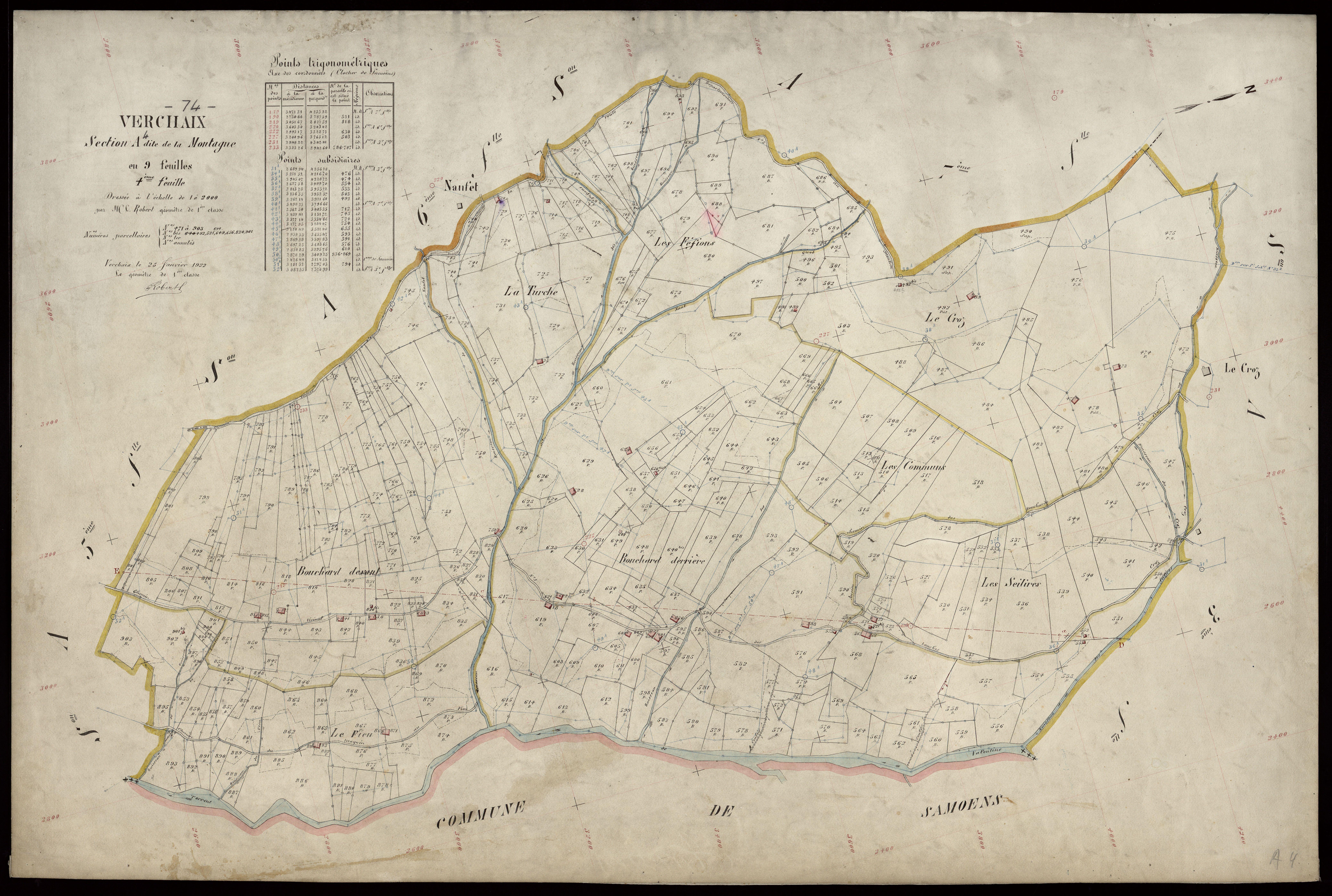 3 P 3 9062 - Feuille n° 5, parcelles n° 904 à 1069 - 25 février 1922