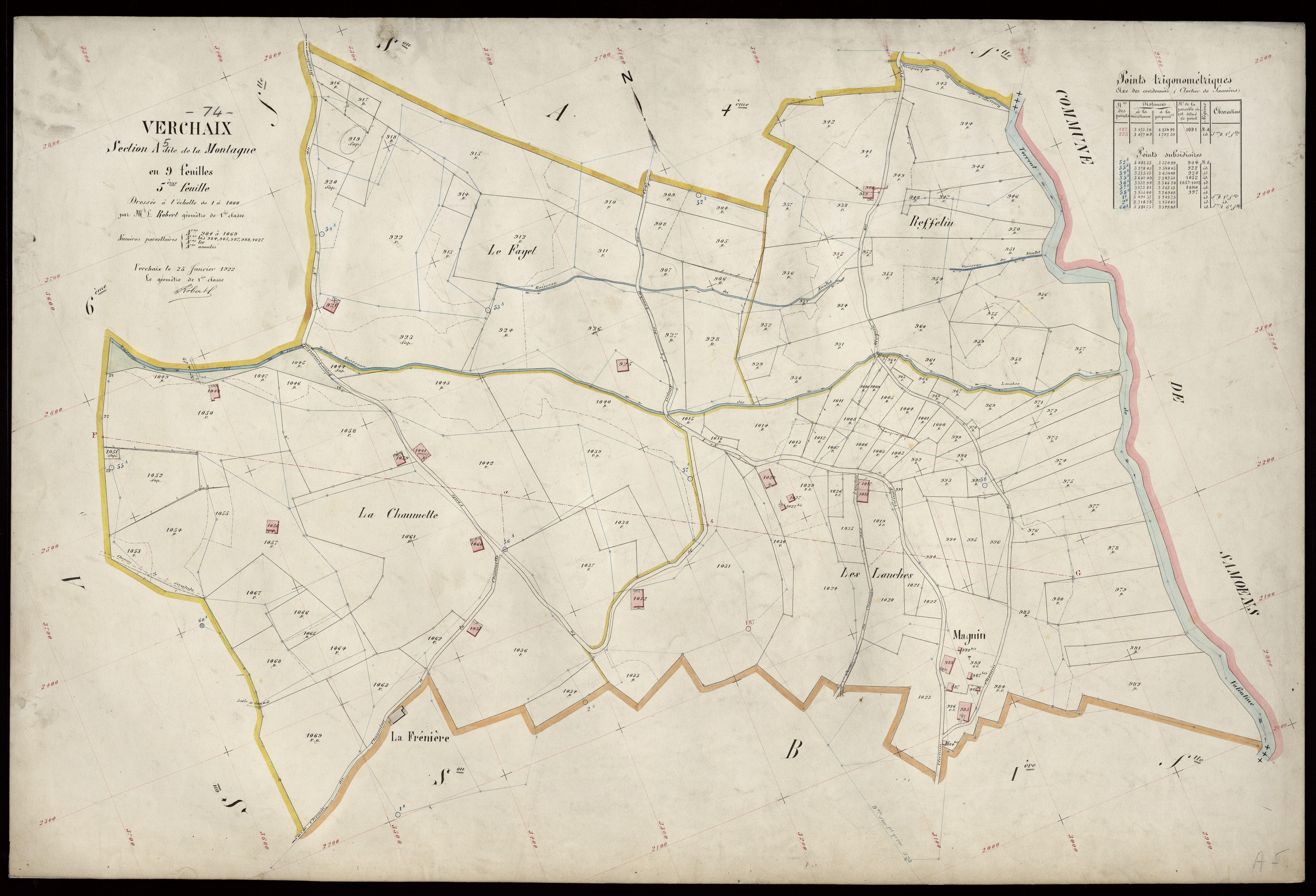 3 P 3 9063 - Feuille n° 6, parcelles n° 1070 à 1444 - 15 février 1922