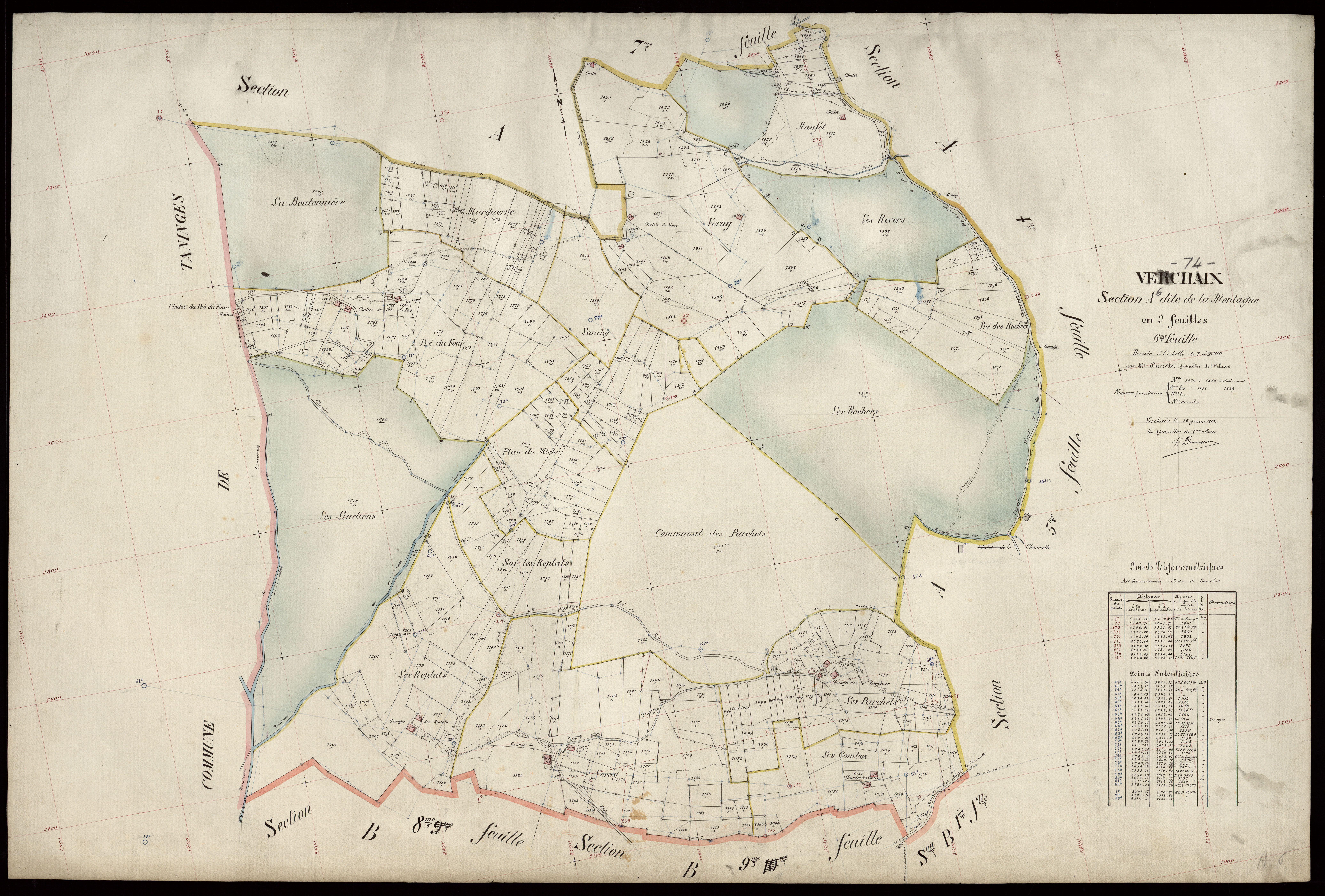 3 P 3 9064 - Feuille n° 7, parcelles n° 1445 à 1788 - 15 février 1922