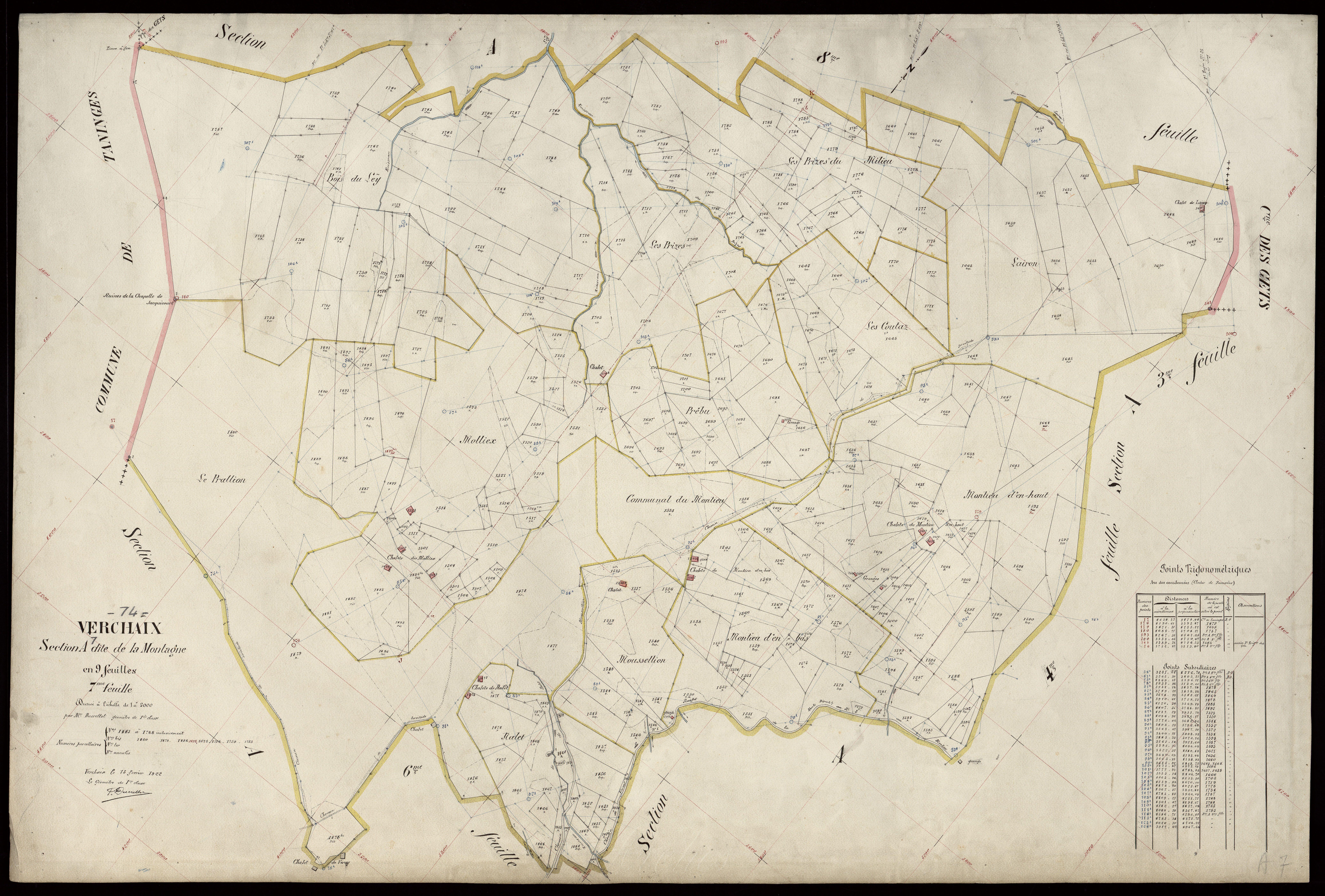 3 P 3 9065 - Feuille n° 8, parcelles n° 1789 à 2028 - 15 février 1922