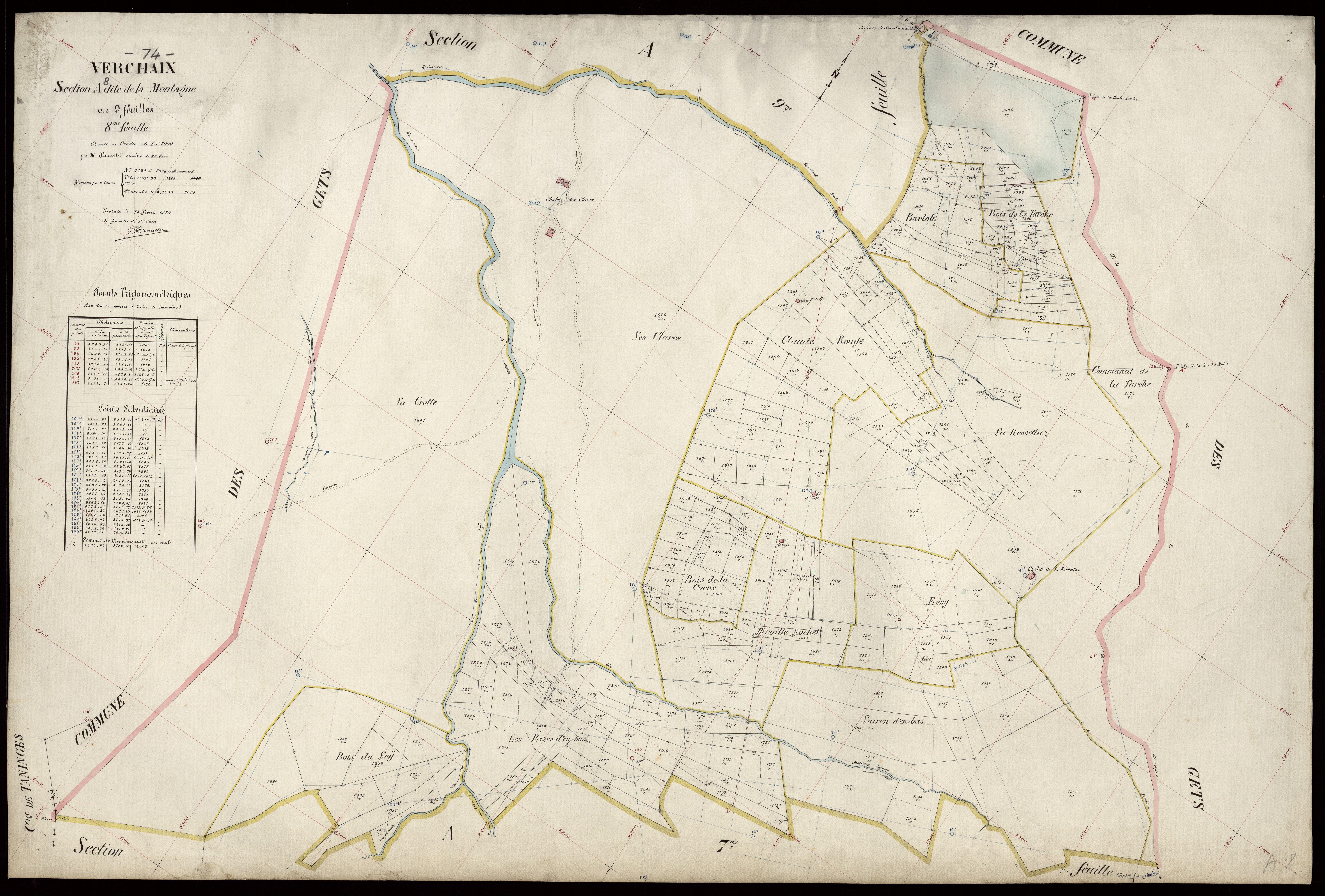 3 P 3 9066 - Feuille n° 9, parcelles n° 2029 à 2287 - 15 février 1922