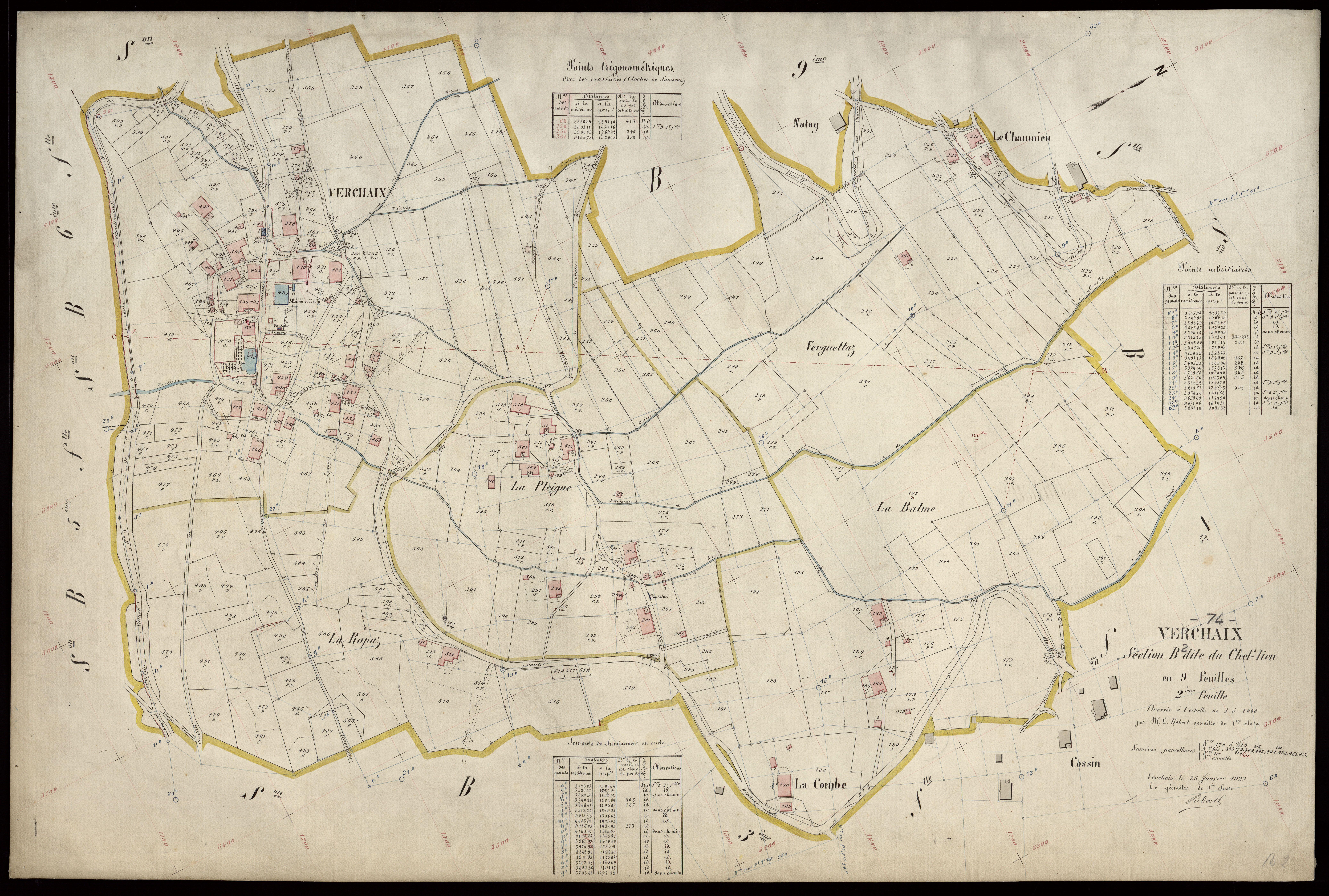 3 P 3 9069 - Feuille n° 3, parcelles n° 520 à 656 - 25 février 1922