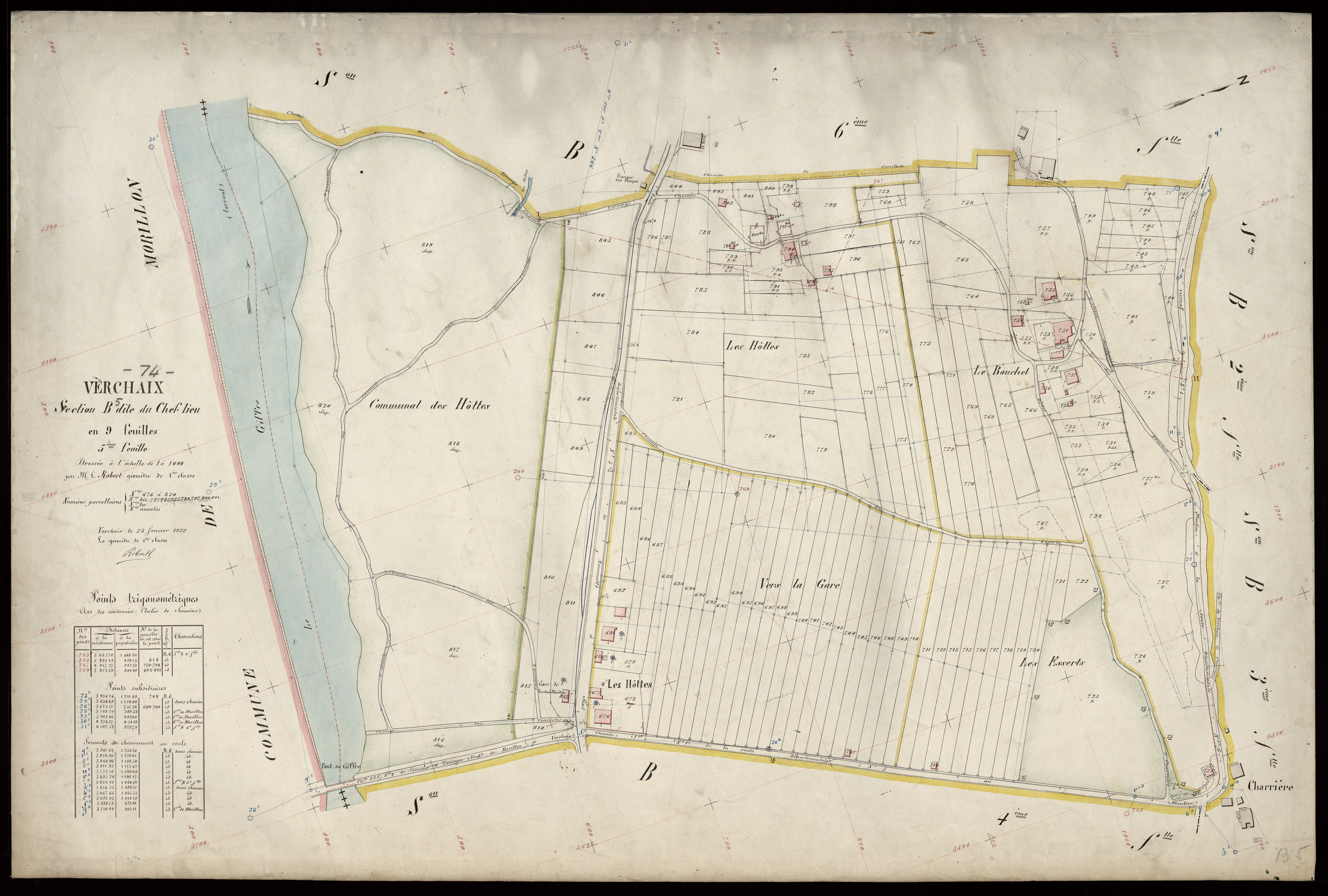 3 P 3 9072 - Feuille n° 6, parcelles n° 821 à 1026 - 15 février 1922