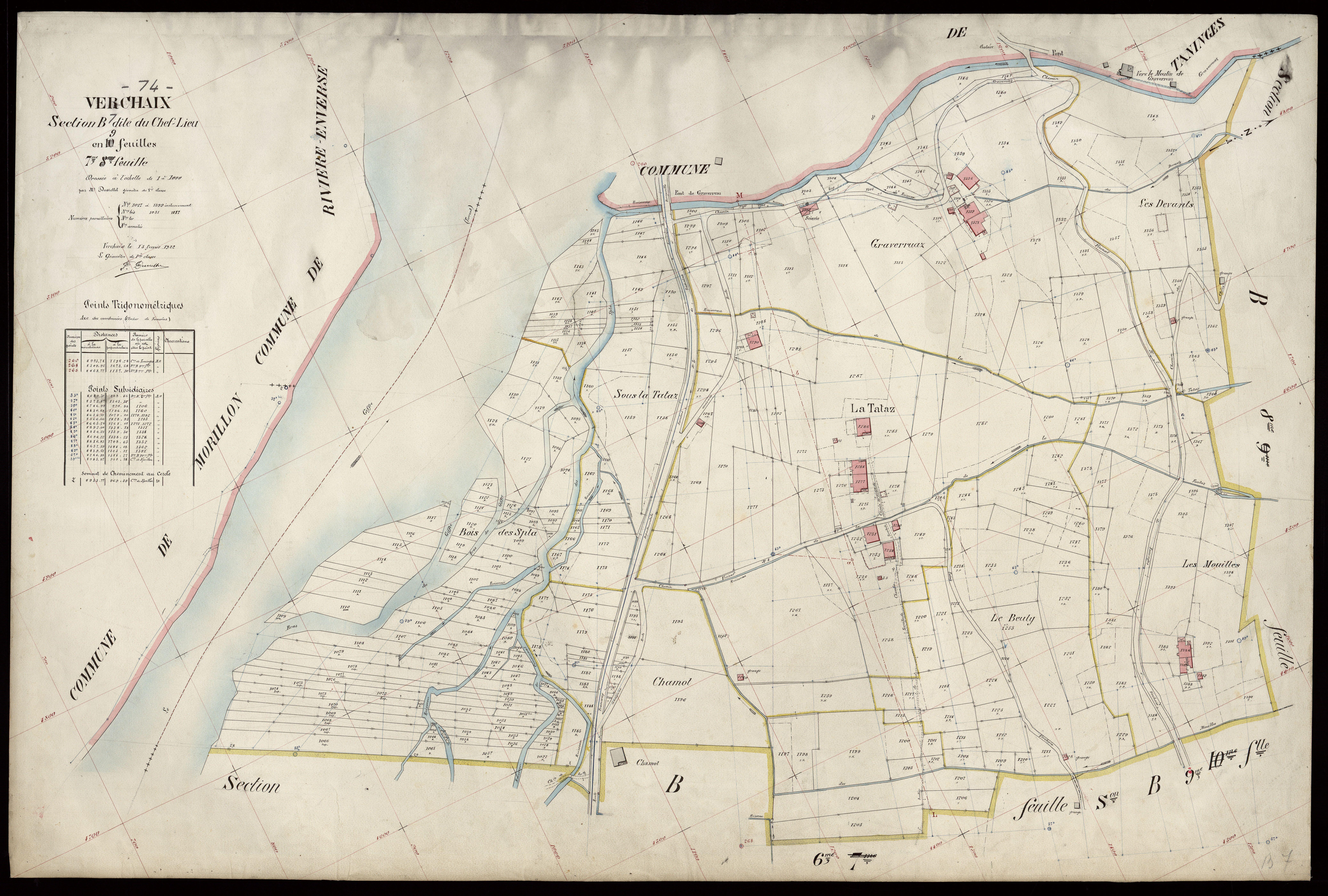 3 P 3 9074 - Feuille n° 8, parcelles n° 1400 à 1613 - 15 février 1922