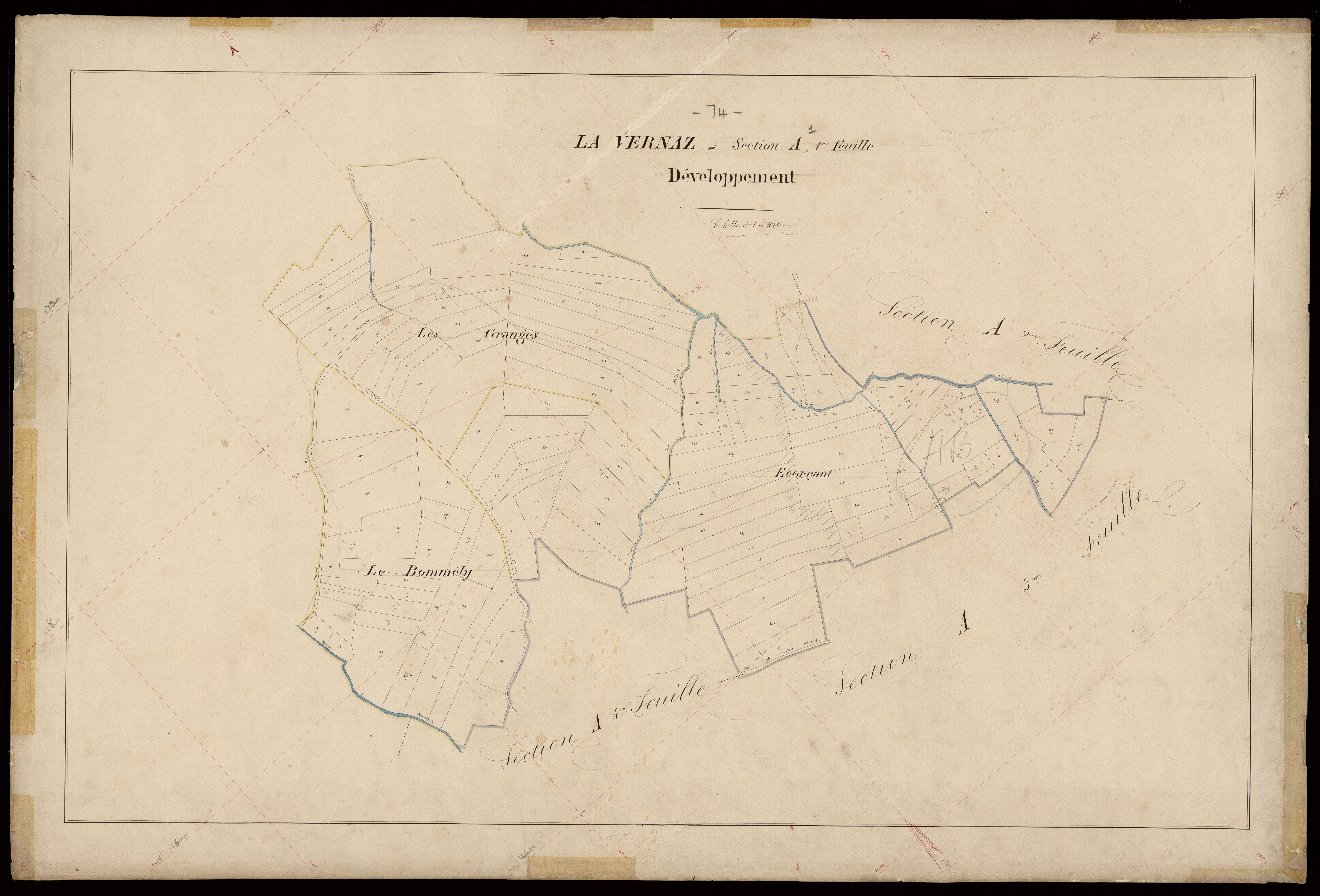 3 P 3 9079 - Feuille n° 2, parcelles n° 406 à 849 - 15 septembre 1868