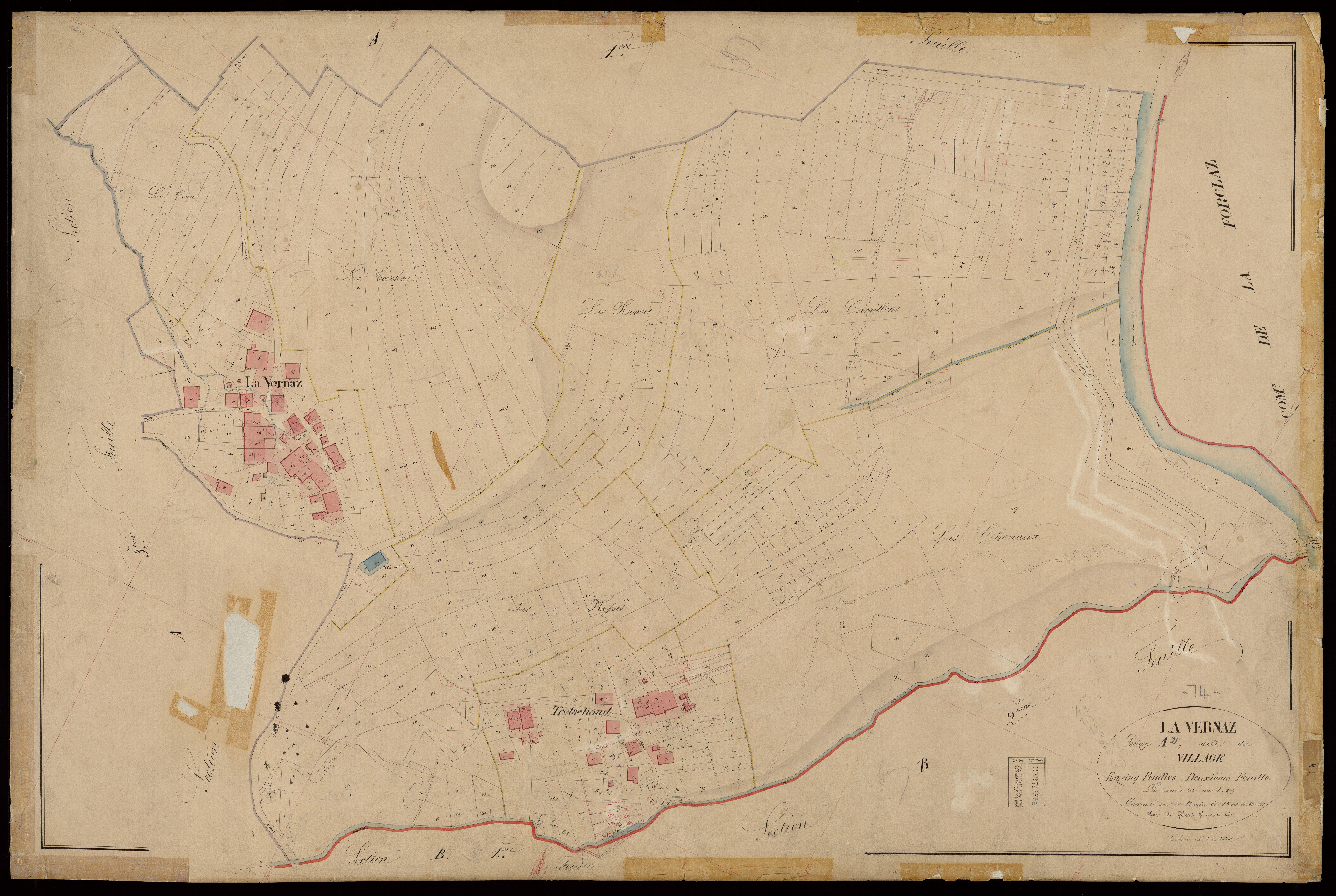 3 P 3 9080 - Feuille n° 3, parcelles n° 850 à 1112 - 15 septembre 1868