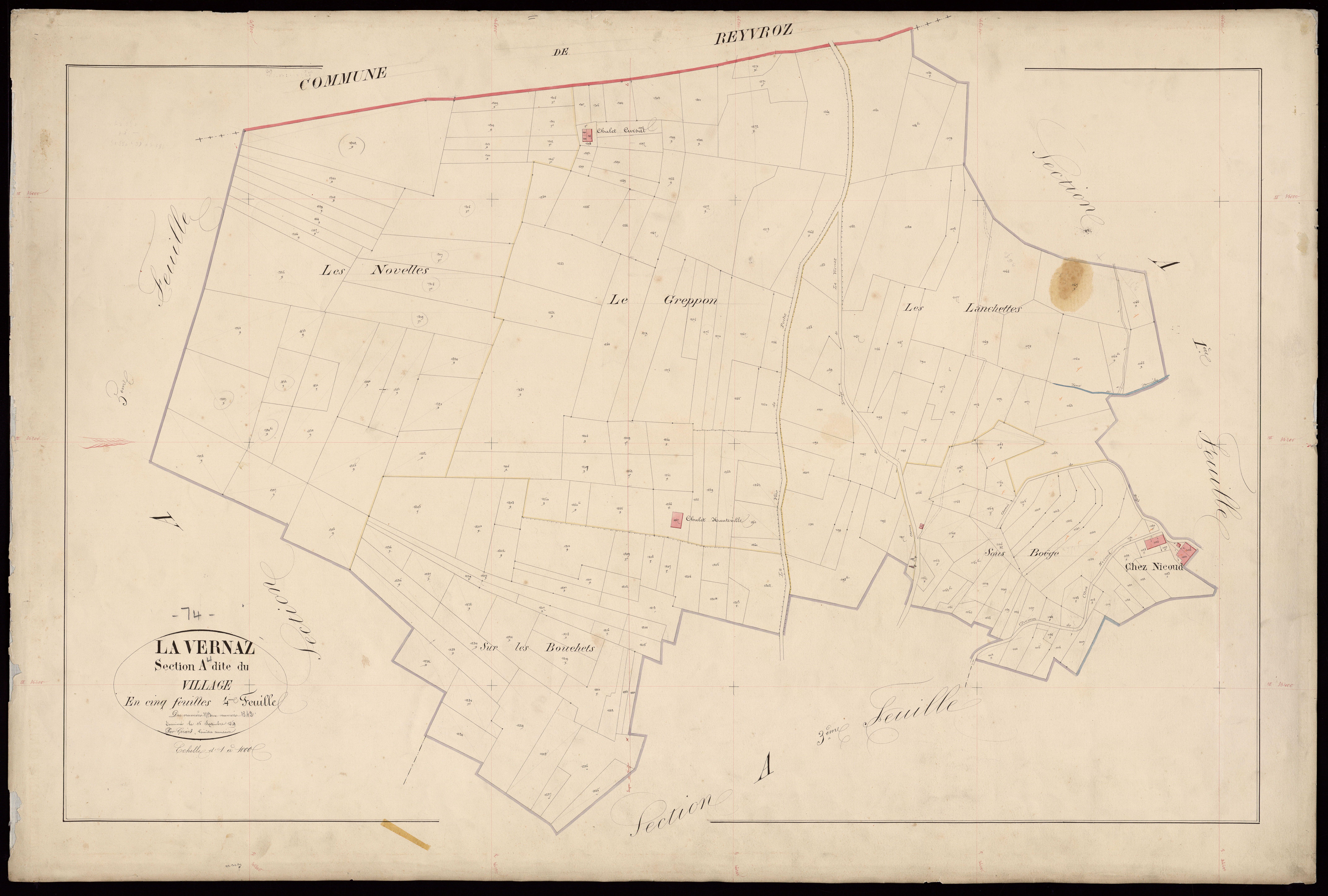 3 P 3 9082 - Feuille n° 5, parcelles n° 1343 à 1420 - 15 septembre 1868