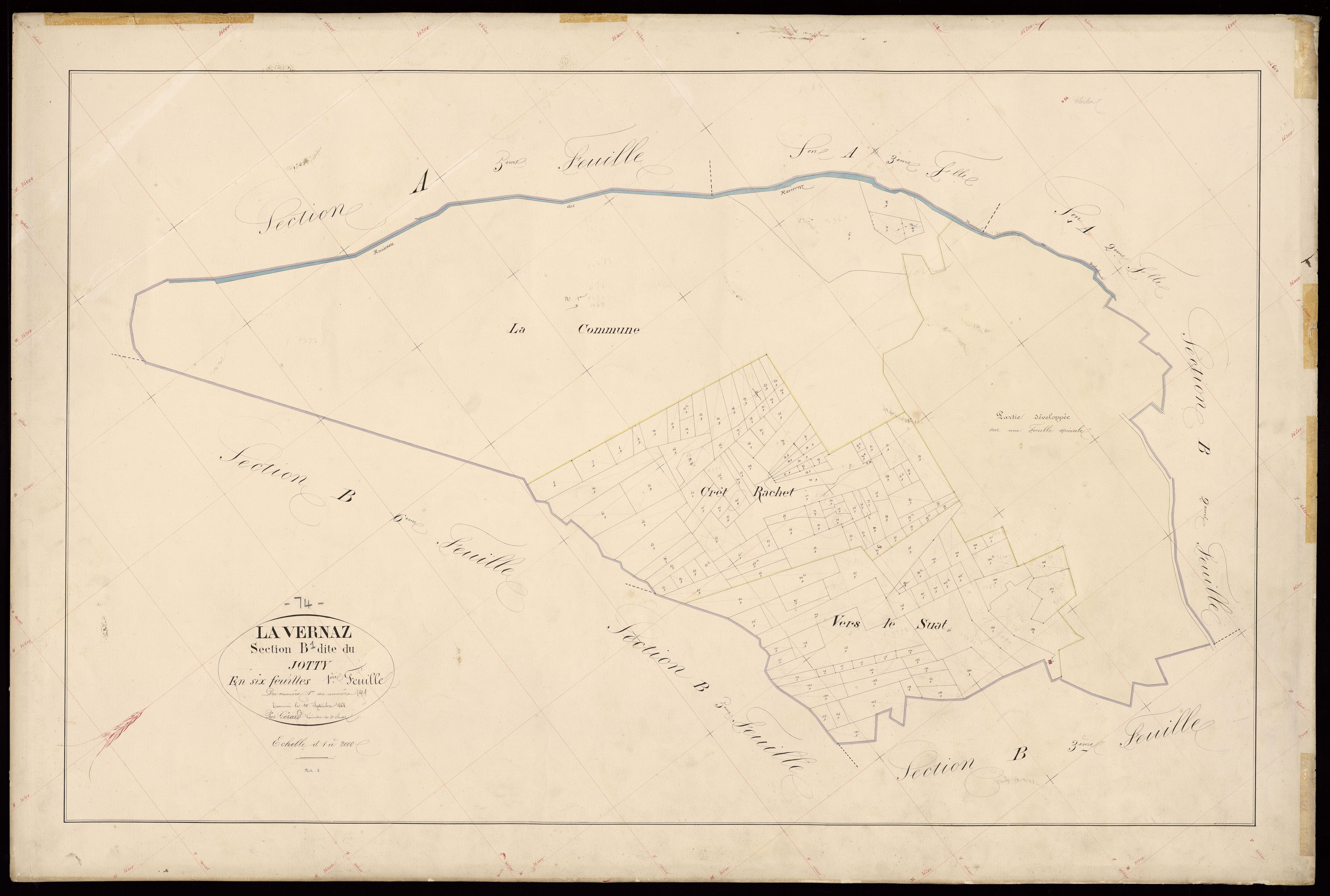 3 P 3 9084 - Feuille n° 1 bis, parcelles n° 142 à 305 -