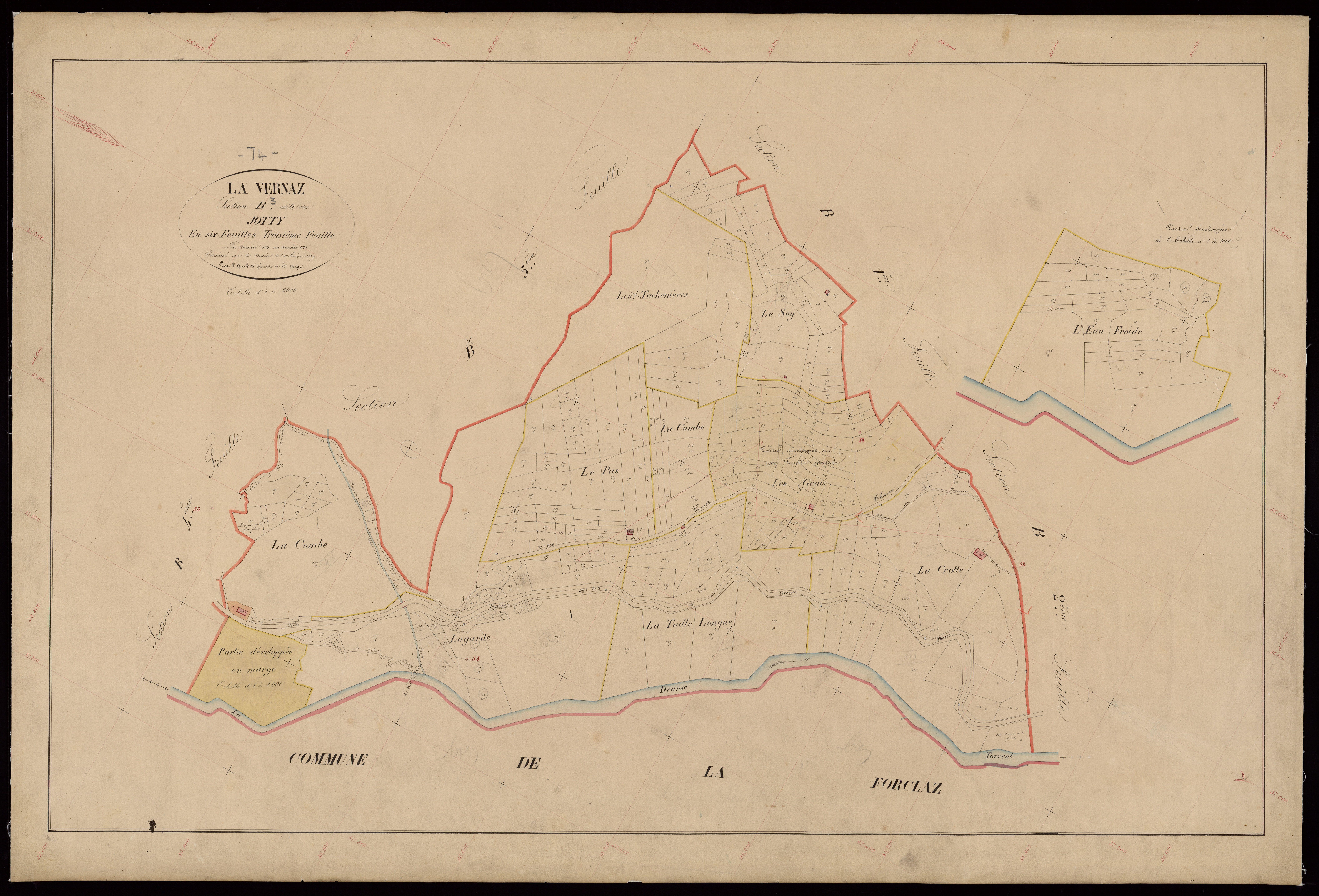3 P 3 9087 - Feuille n° 3 bis, parcelles n° 579 à 633 -