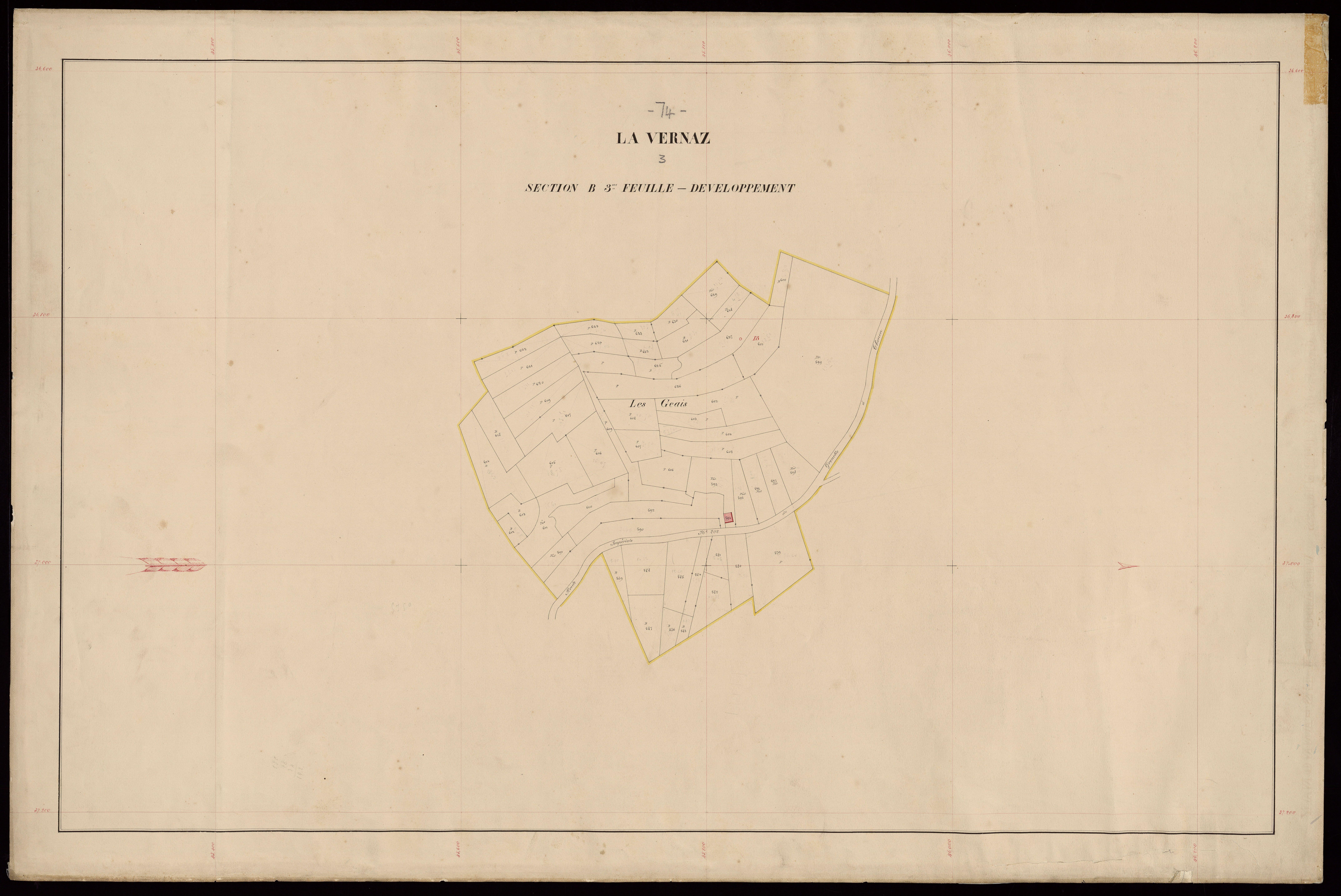 3 P 3 9088 - Feuille n° 4, parcelles n° 821 à 1114 - 10 juin 1869