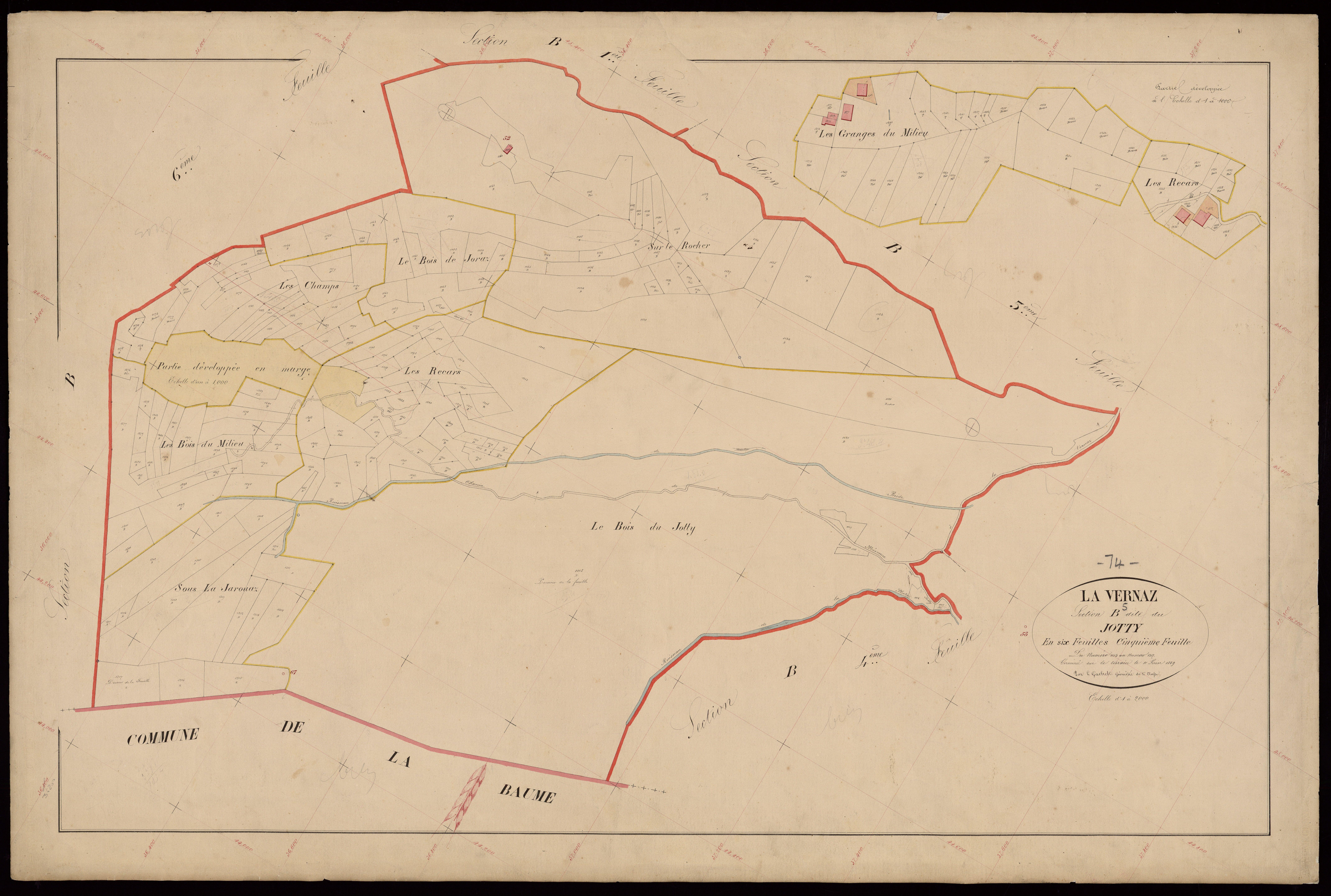 3 P 3 9090 - Feuille n° 6, parcelles n° 1318 à 1572 - 10 juin 1869