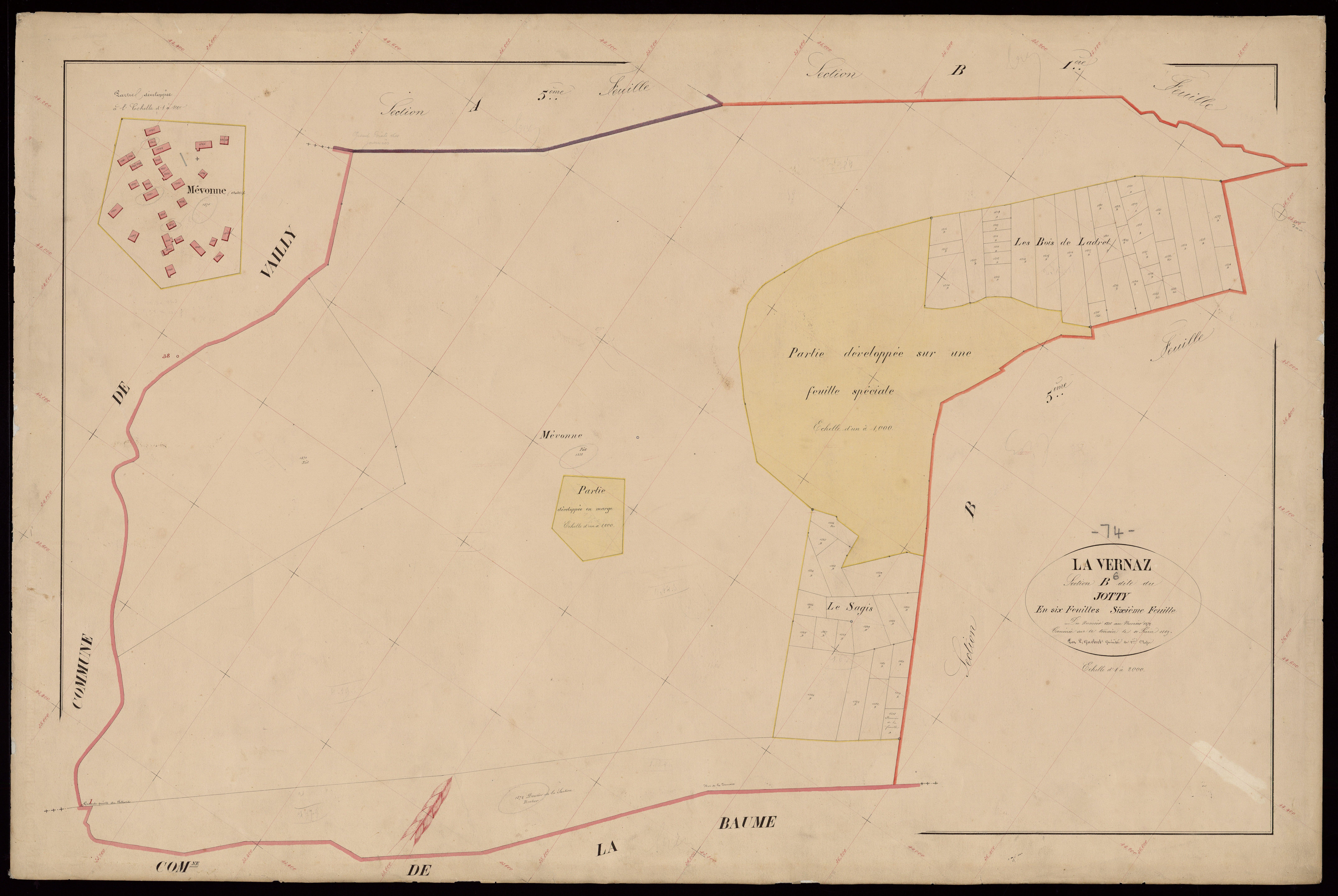 3 P 3 9091 - Feuille n° 6 bis, parcelles n° 1337 à 1503 -