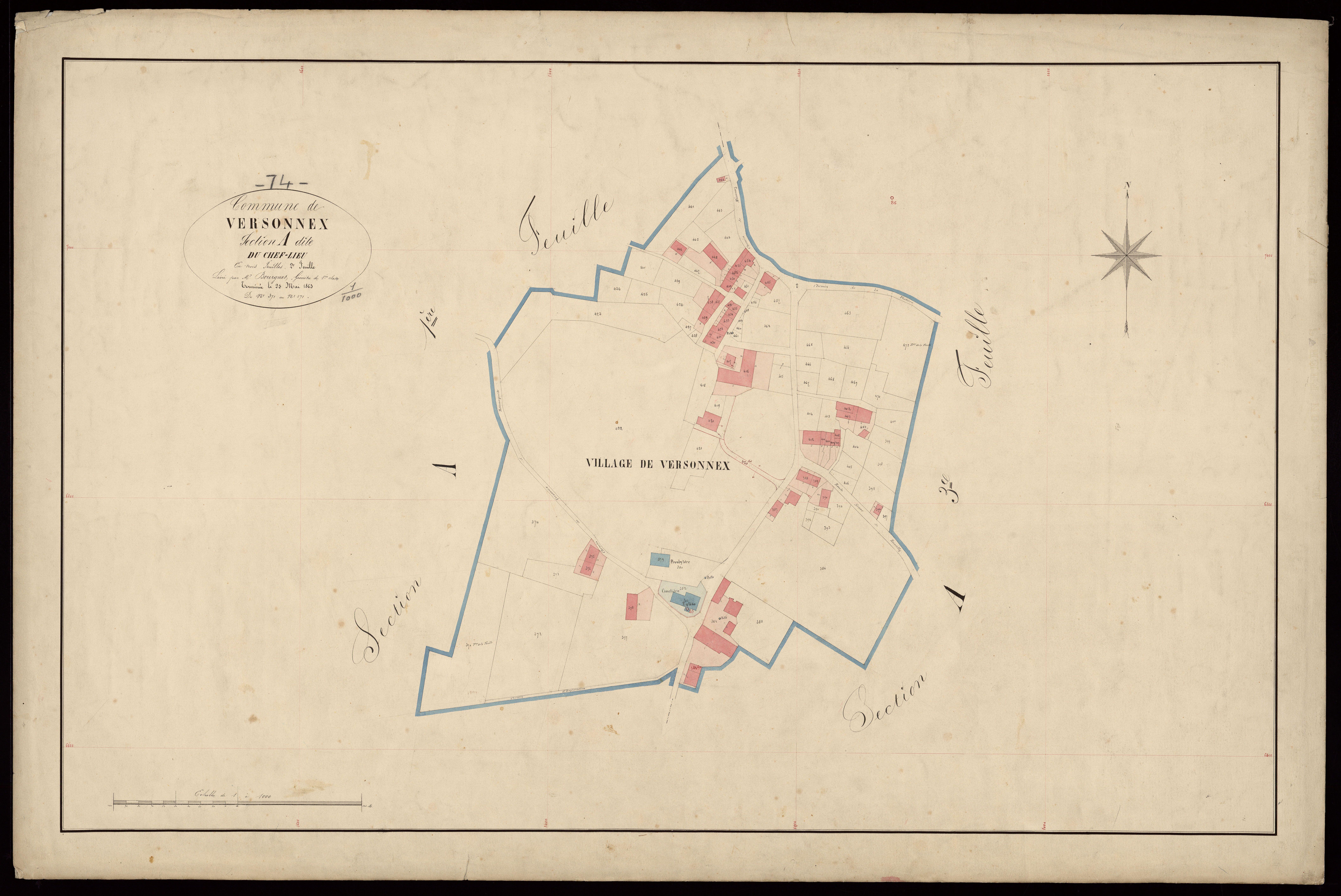 3 P 3 9105 - Feuille n° 3, parcelles n° 472 à 937 - 25 mai 1863