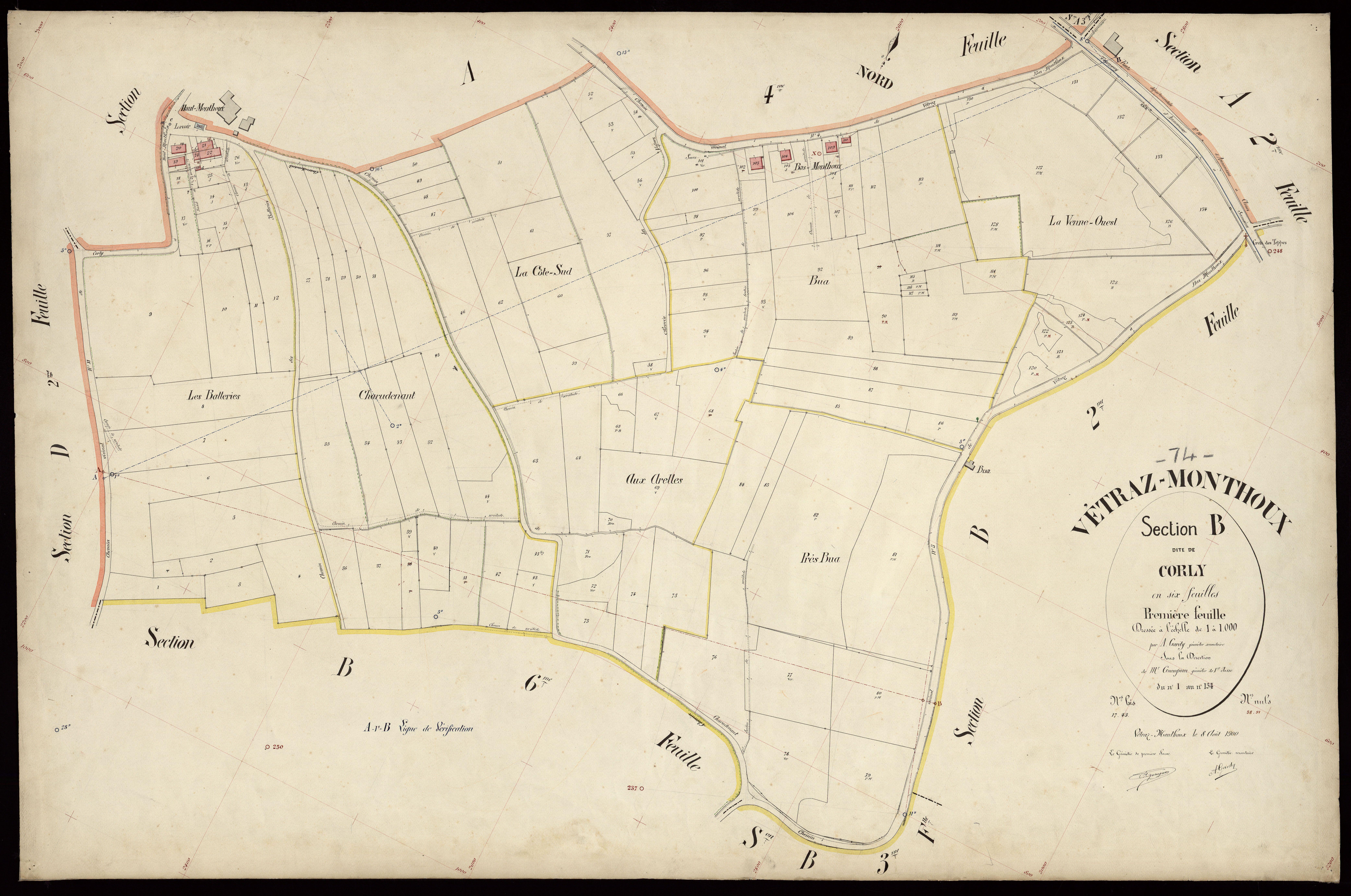 3 P 3 9118 - Feuille n° 2, parcelles n° 135 à 270 - 8 août 1900