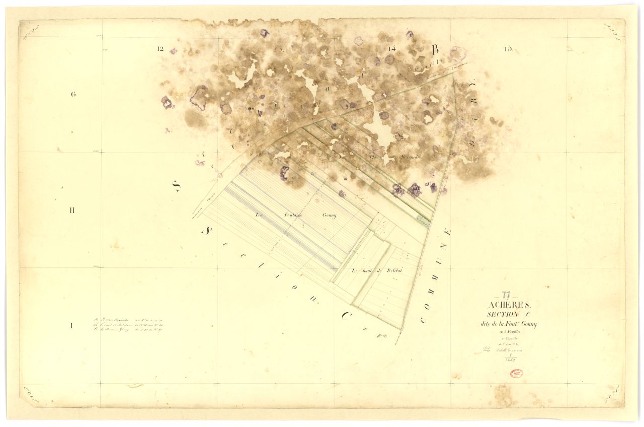 Section C dite de la Fontaine-Gonny, en 3 feuilles, 1ere feuille