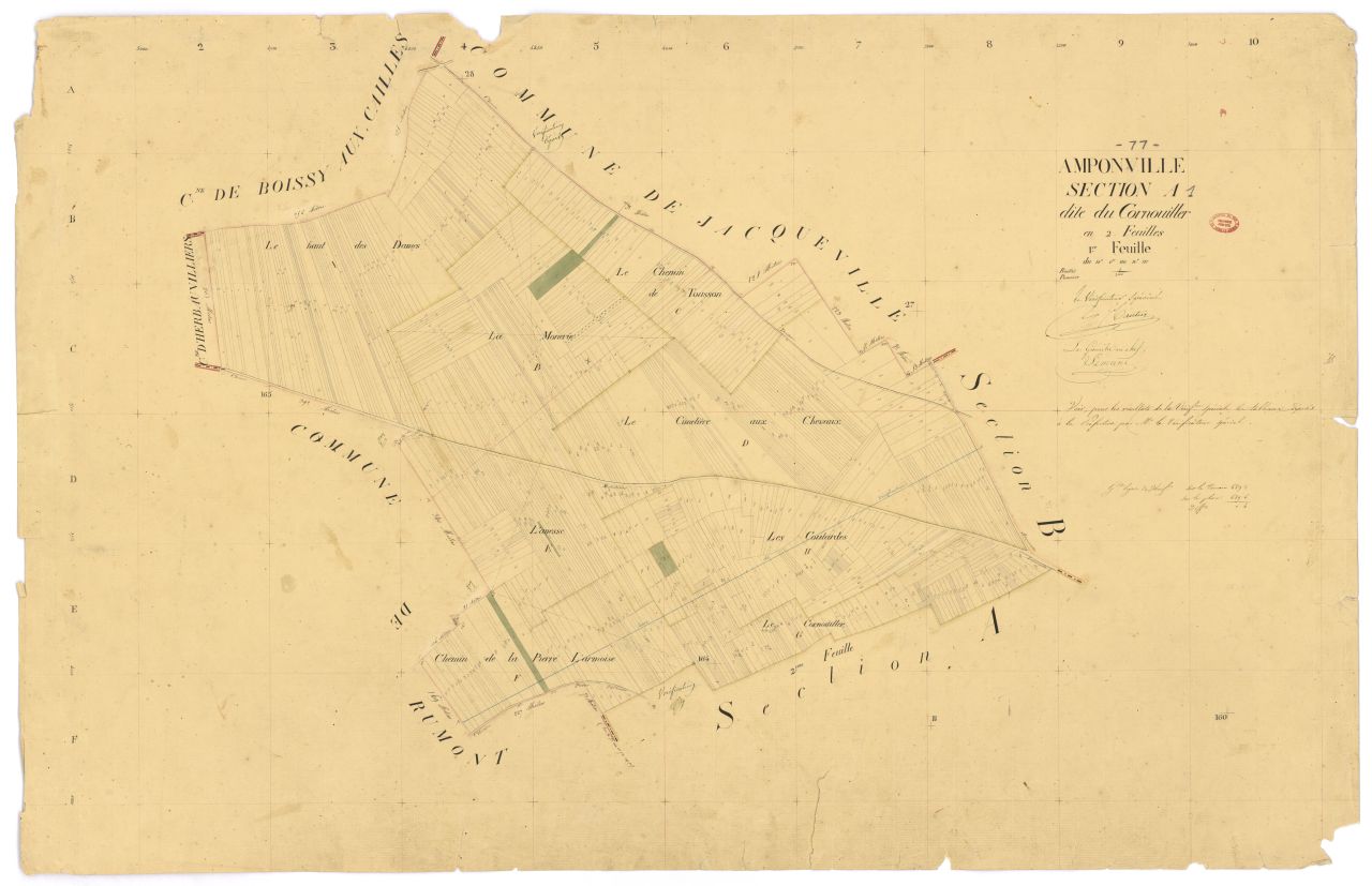 Section A dite de Cornouiller, en 2 feuilles, 1ere feuille