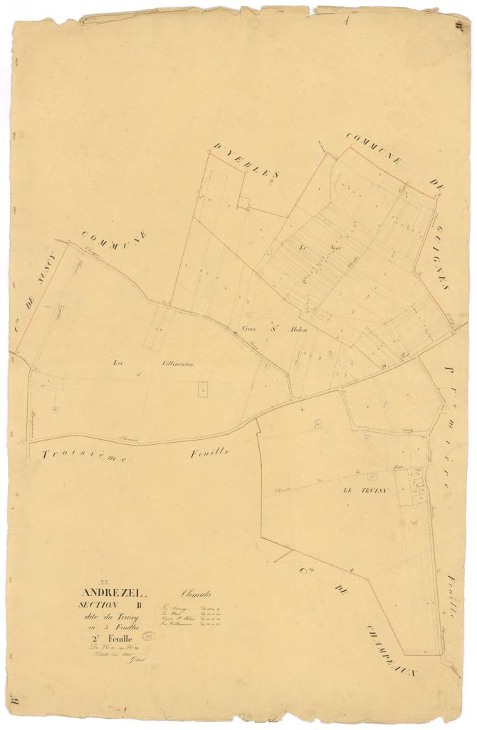 Section B dite de Truisy, en 3 feuilles, 2eme feuille