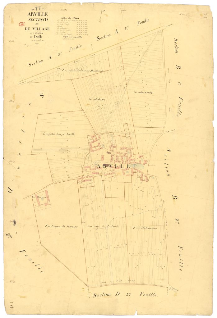 Section D dite du Village, en 7 feuilles, 1ere feuille