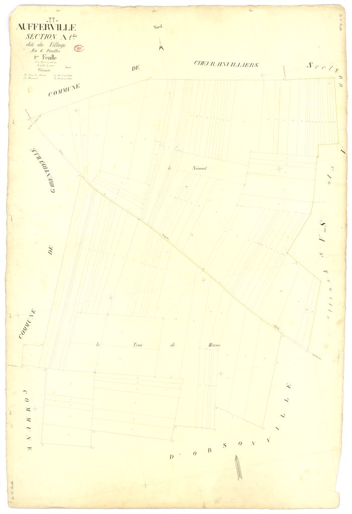 Section A dite du Village, en 6 feuilles, 1ere feuille