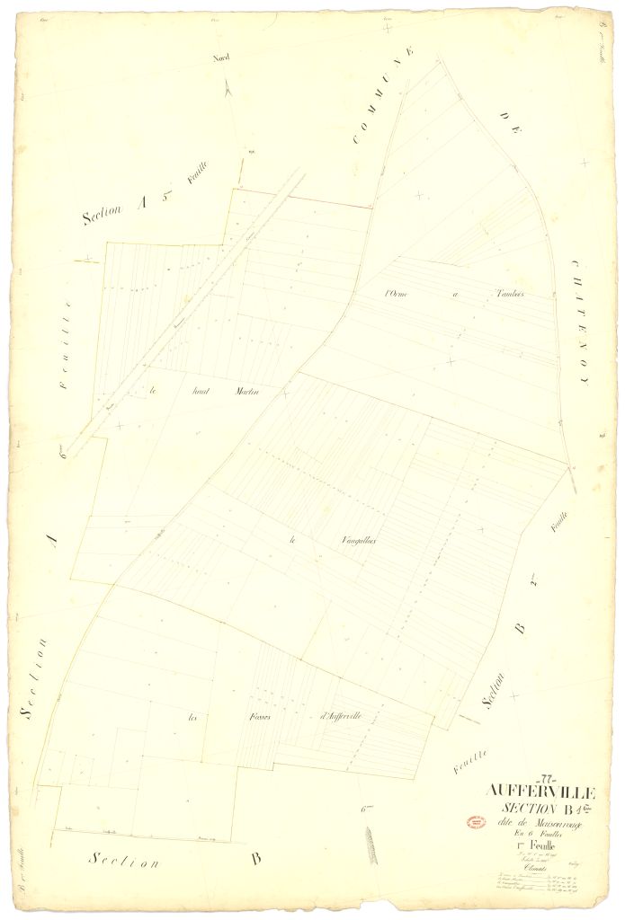 Section B dite de Maison-Rouge, en 6 feuilles, 1ere feuille