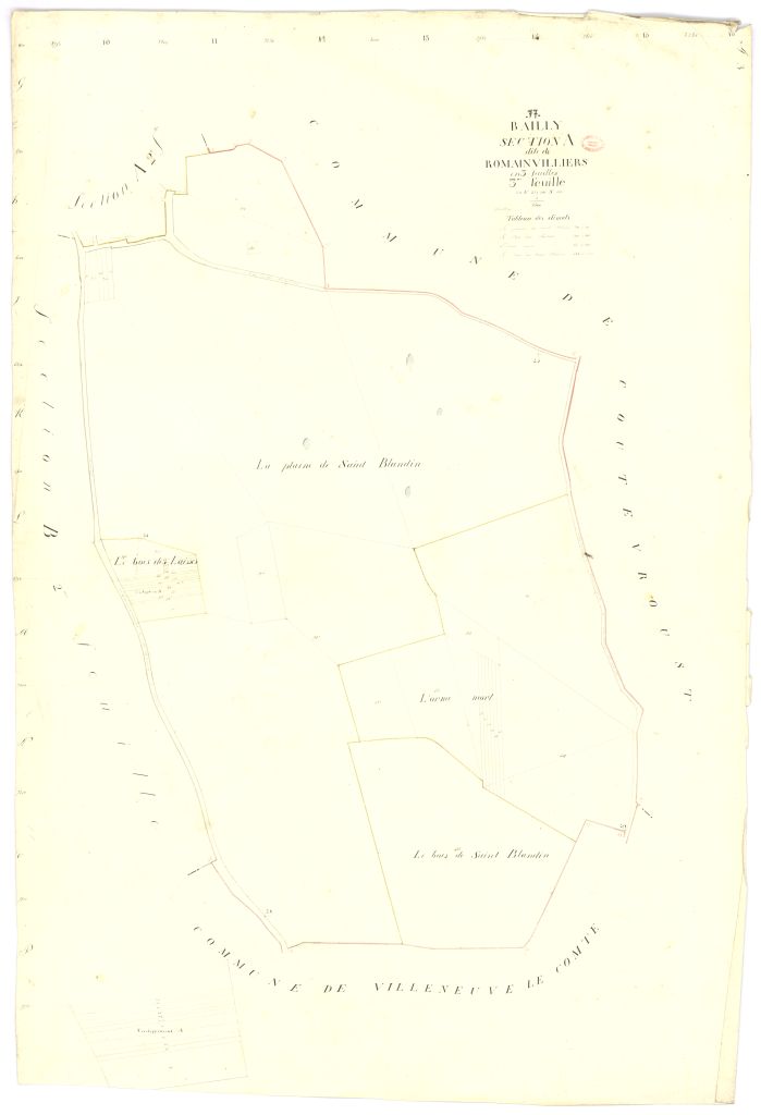 Section A dite de Romainvilliers, en 3 feuilles, 3eme feuille